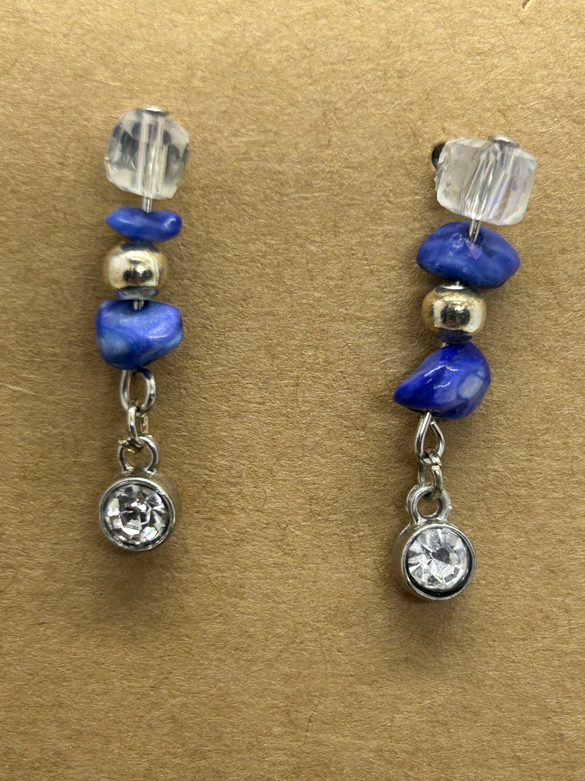 Blue Natural Stone Stud Earrings