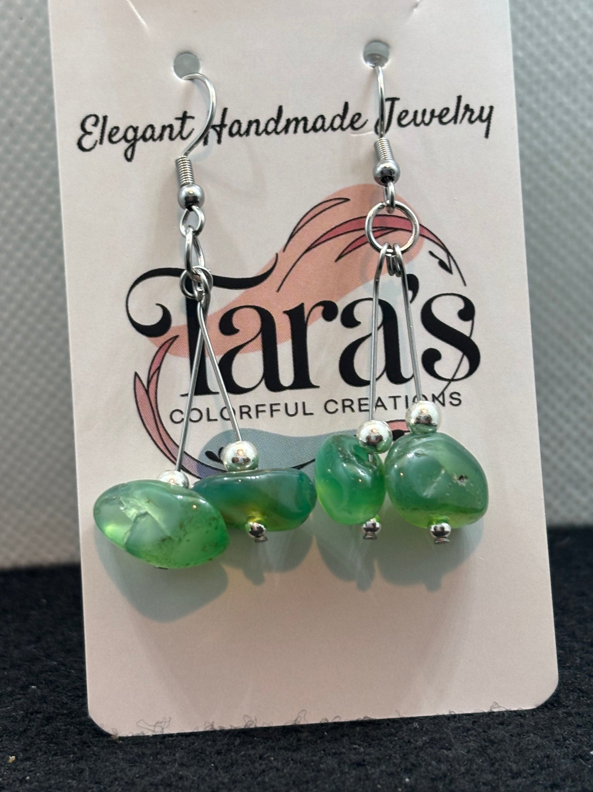 Jade and Silver Earring