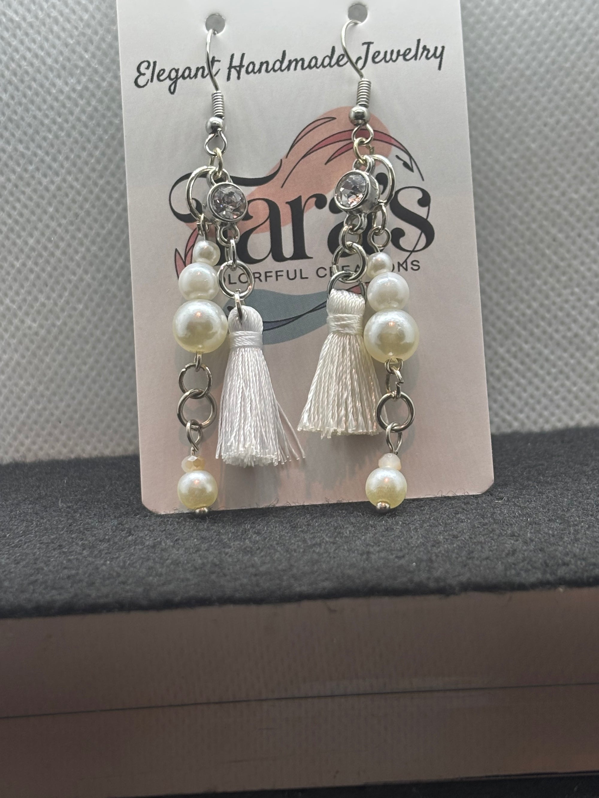 Pearl and Fringe Beaded Earrings
