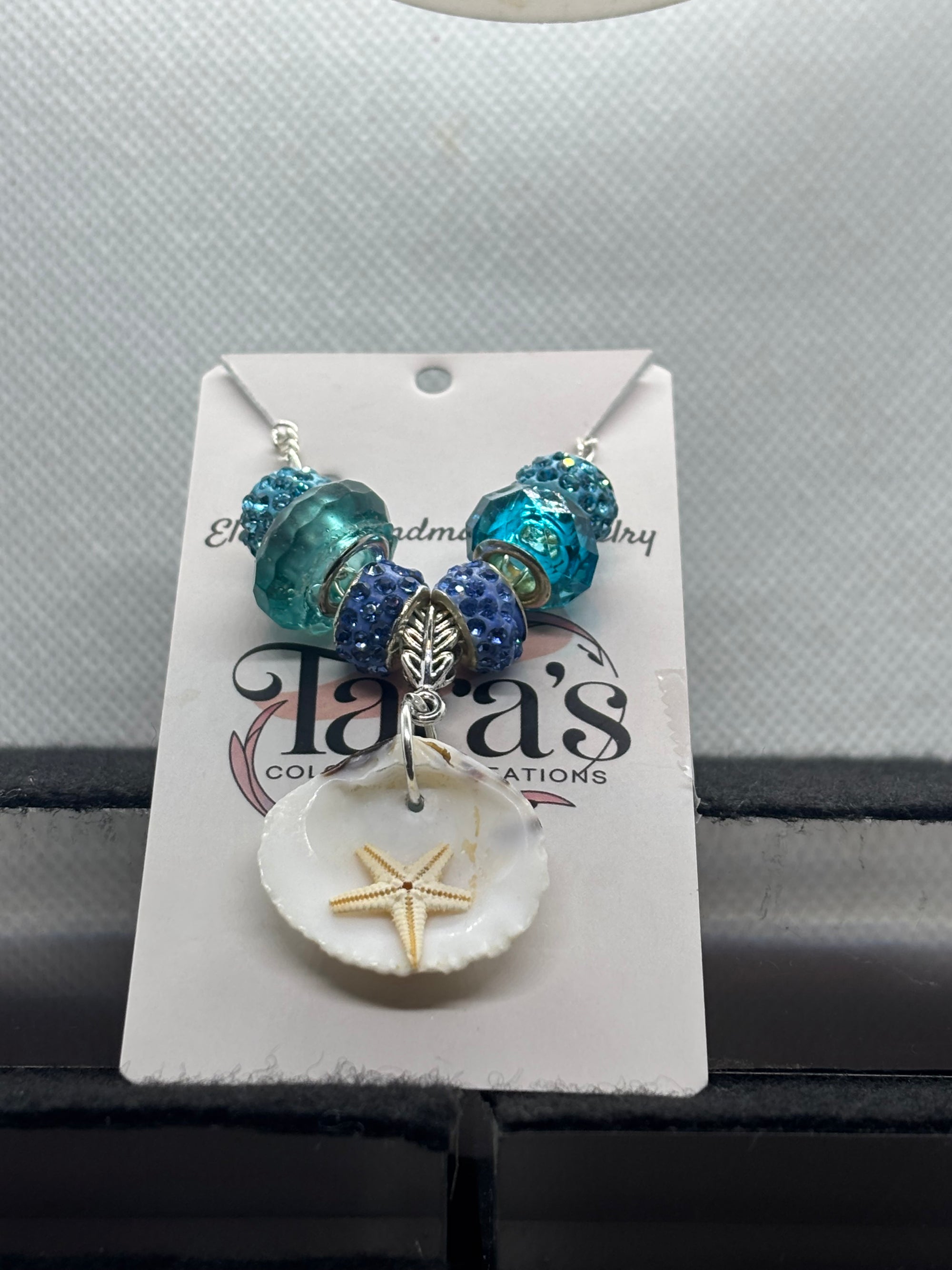 Seashell and Starfish Beaded Chain Necklace