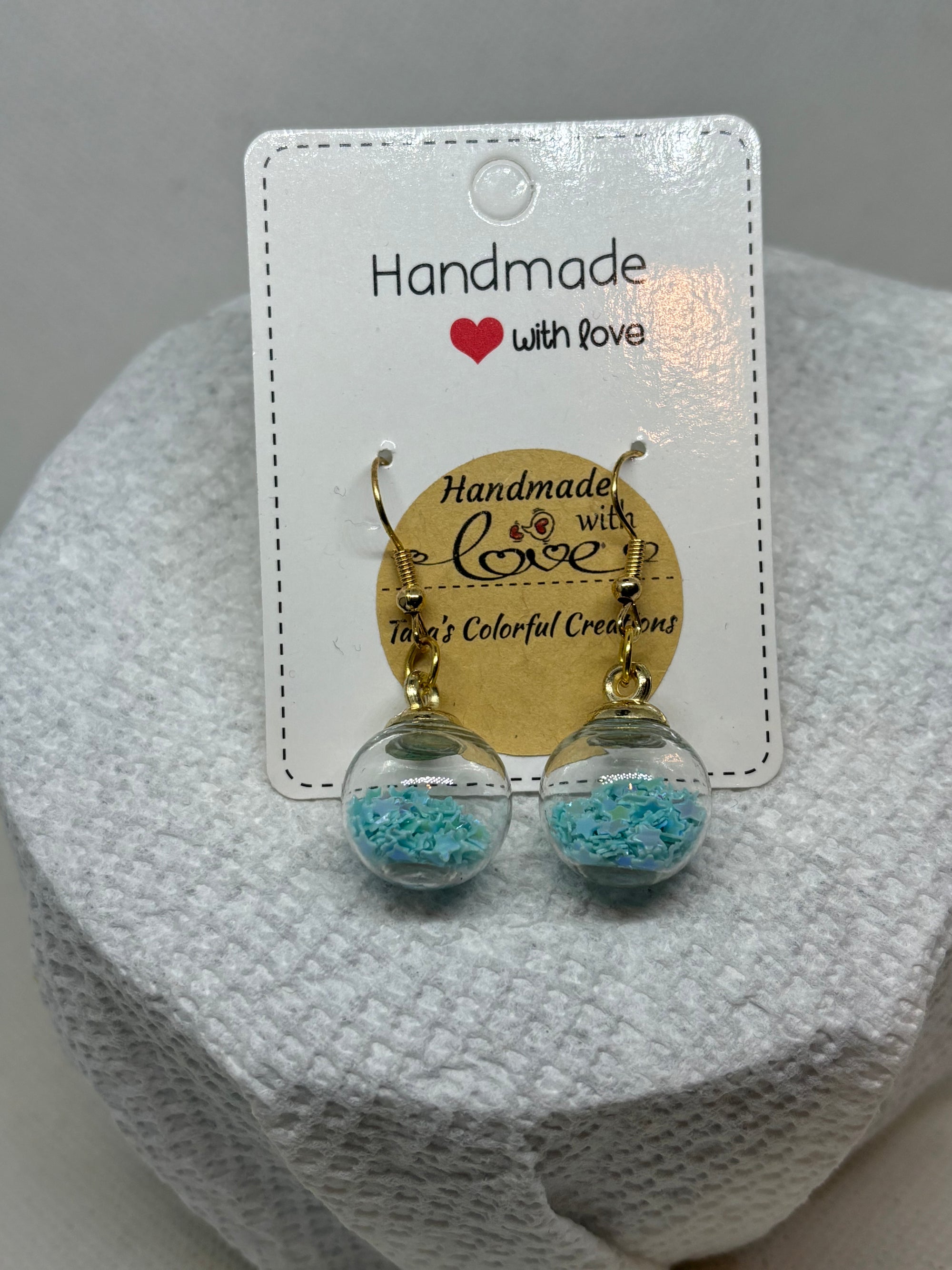 Light Blue Globe Earrings