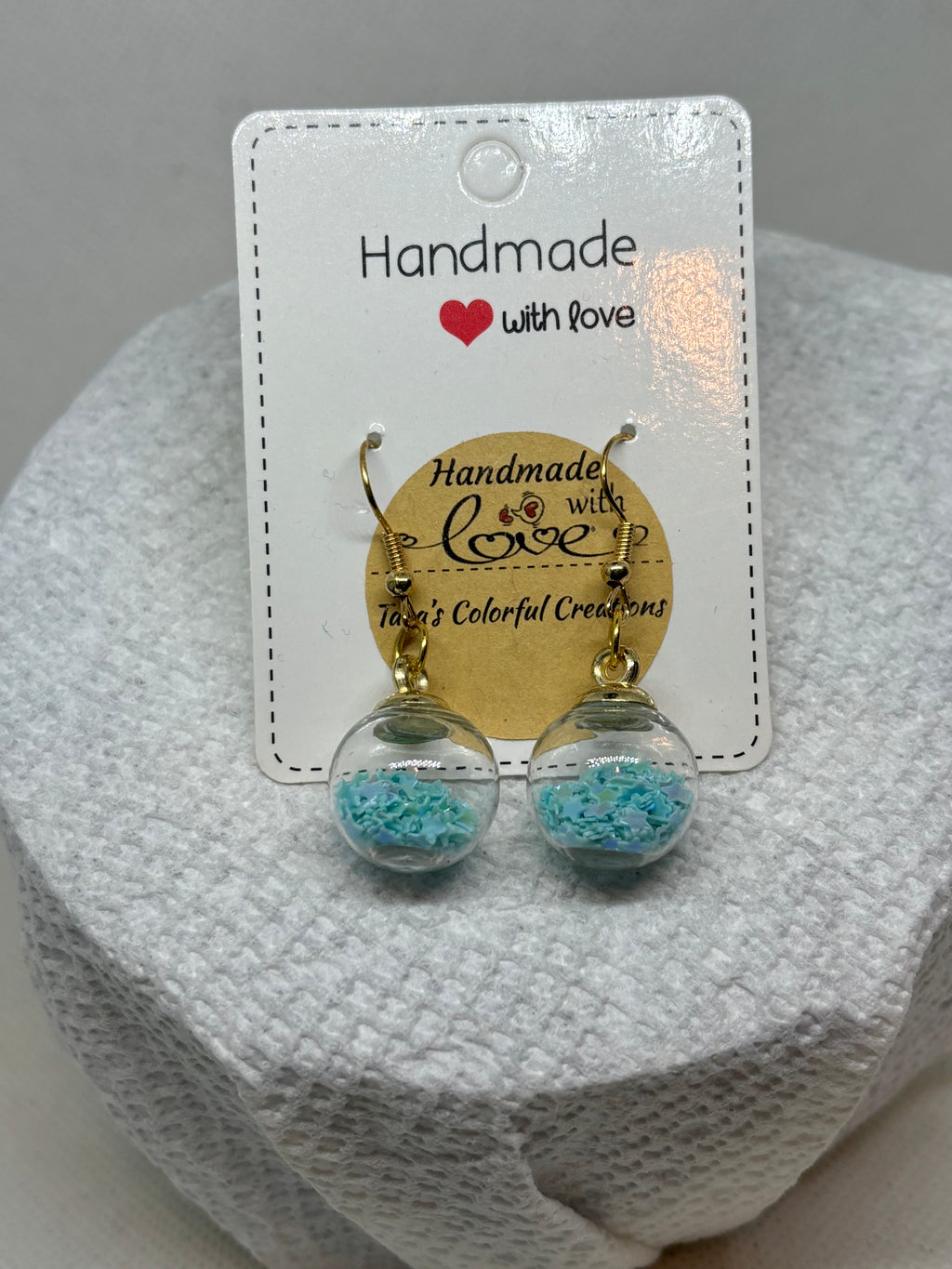 Light Blue Globe Earrings