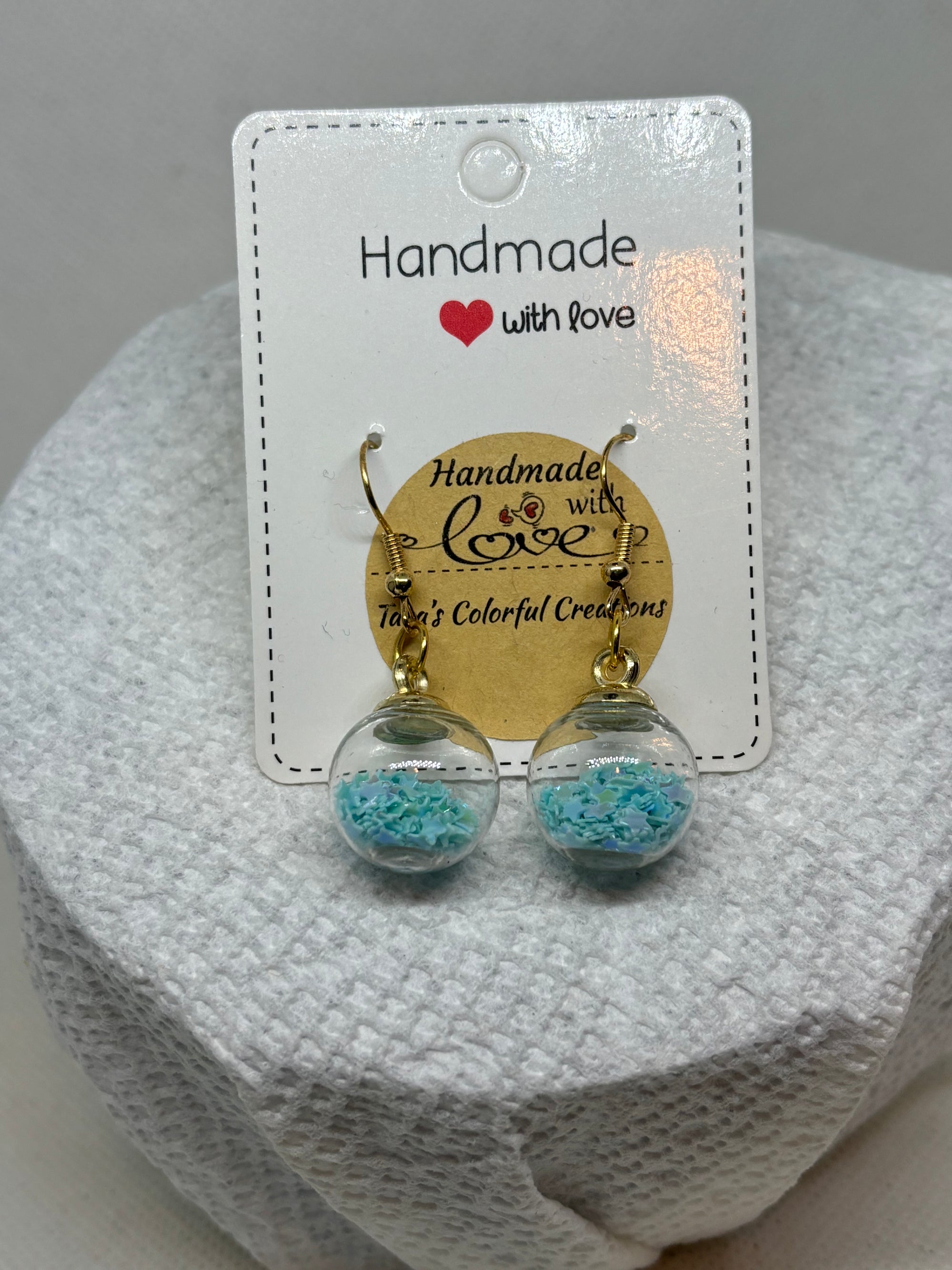 Light Blue Globe Earrings