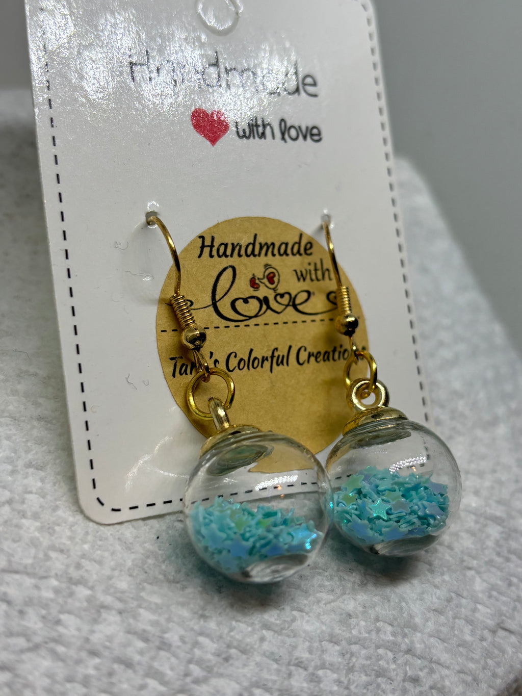 Light Blue Globe Earrings