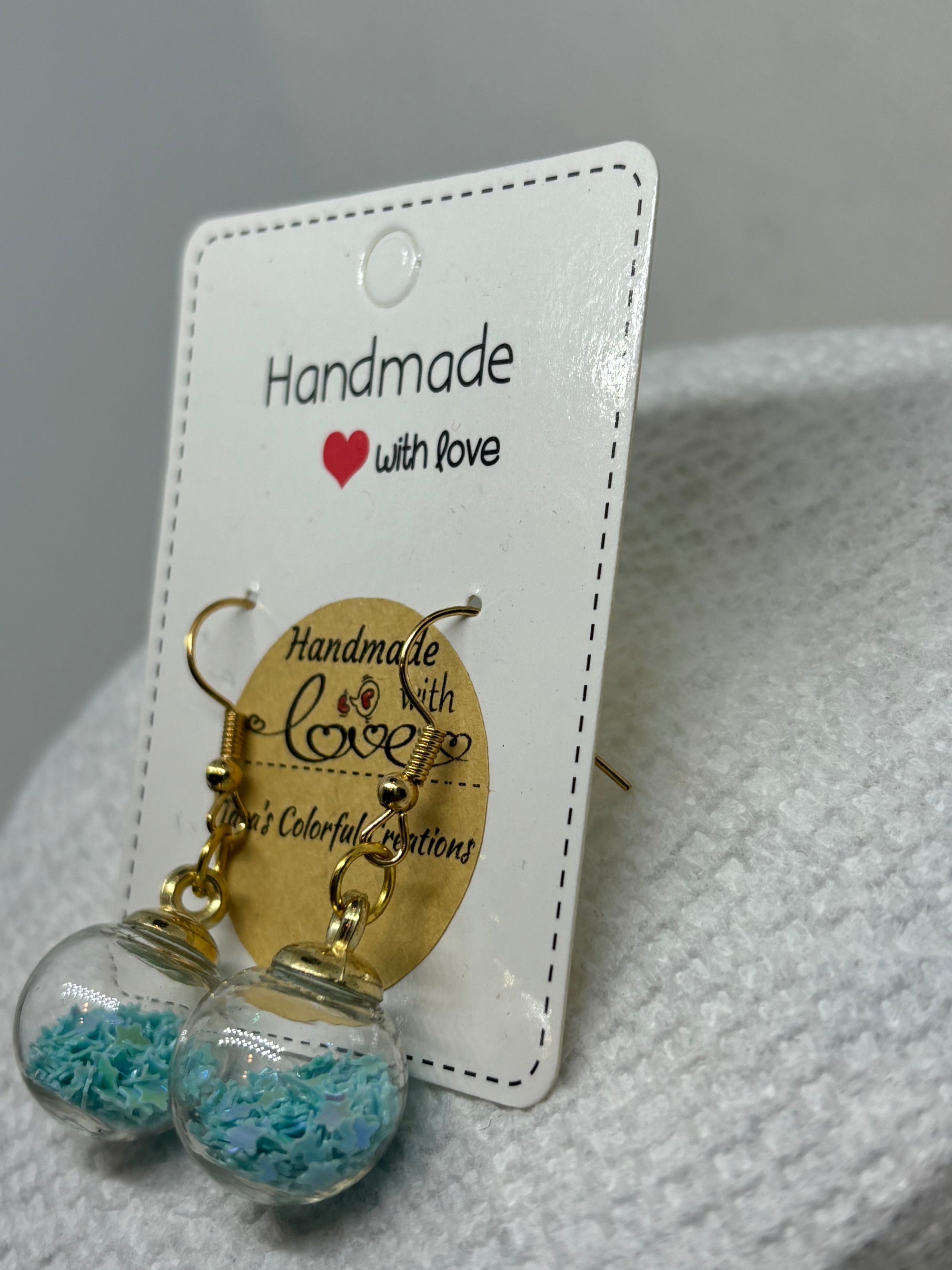 Light Blue Globe Earrings