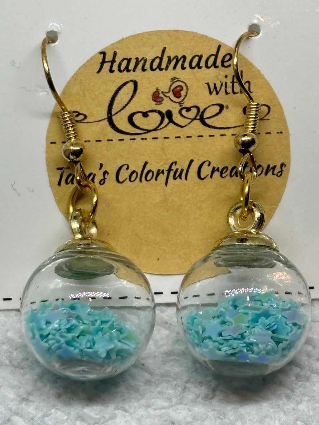 Light Blue Globe Earrings