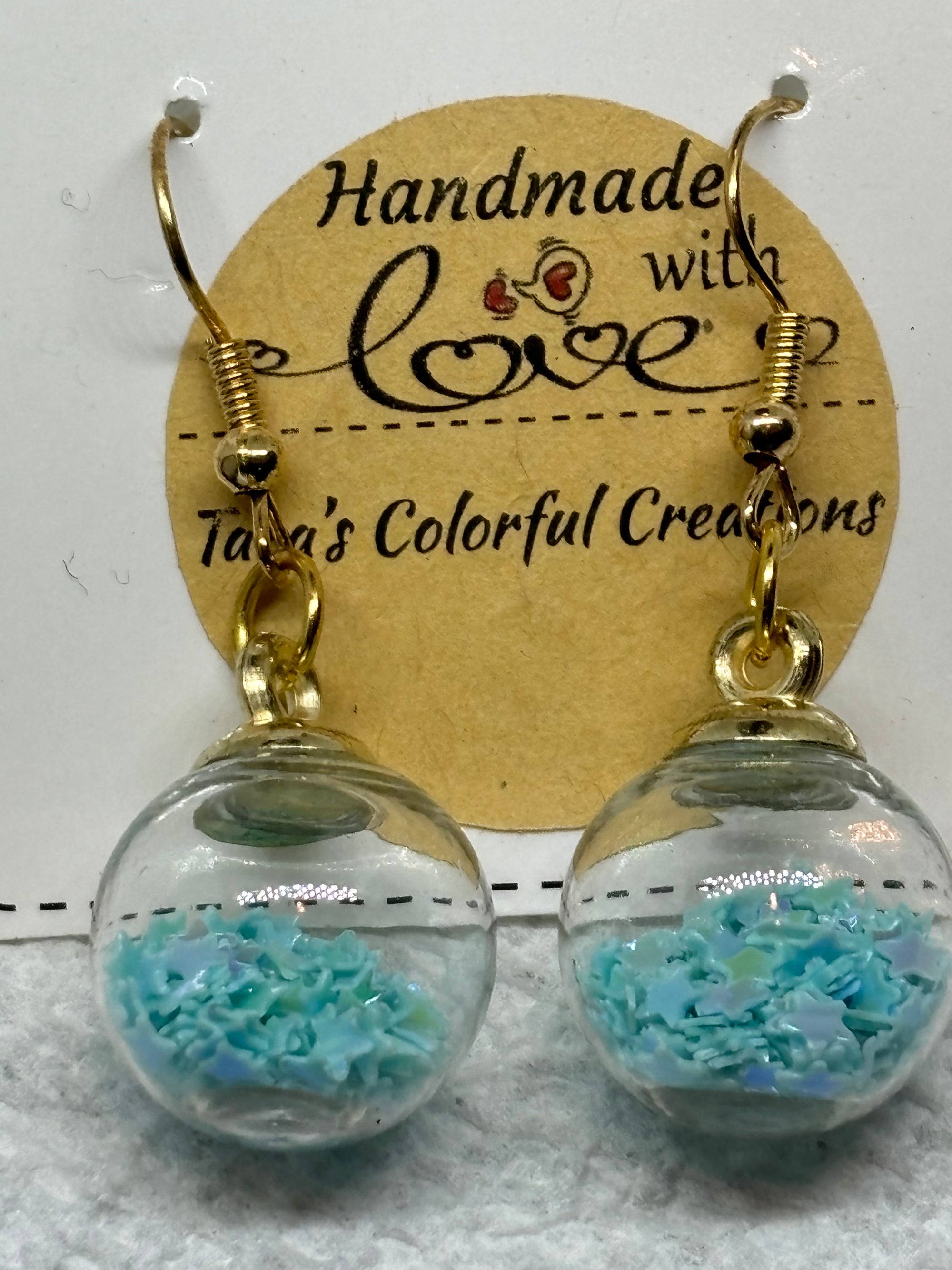 Light Blue Globe Earrings