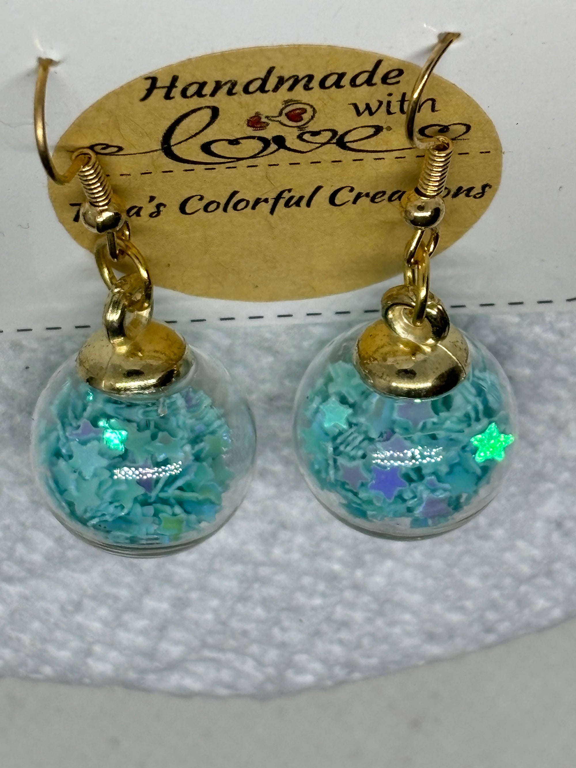 Light Blue Globe Earrings