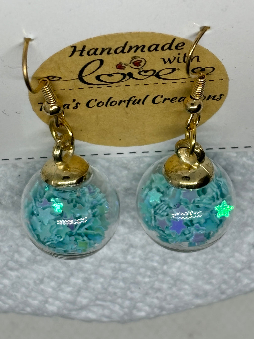 Light Blue Globe Earrings