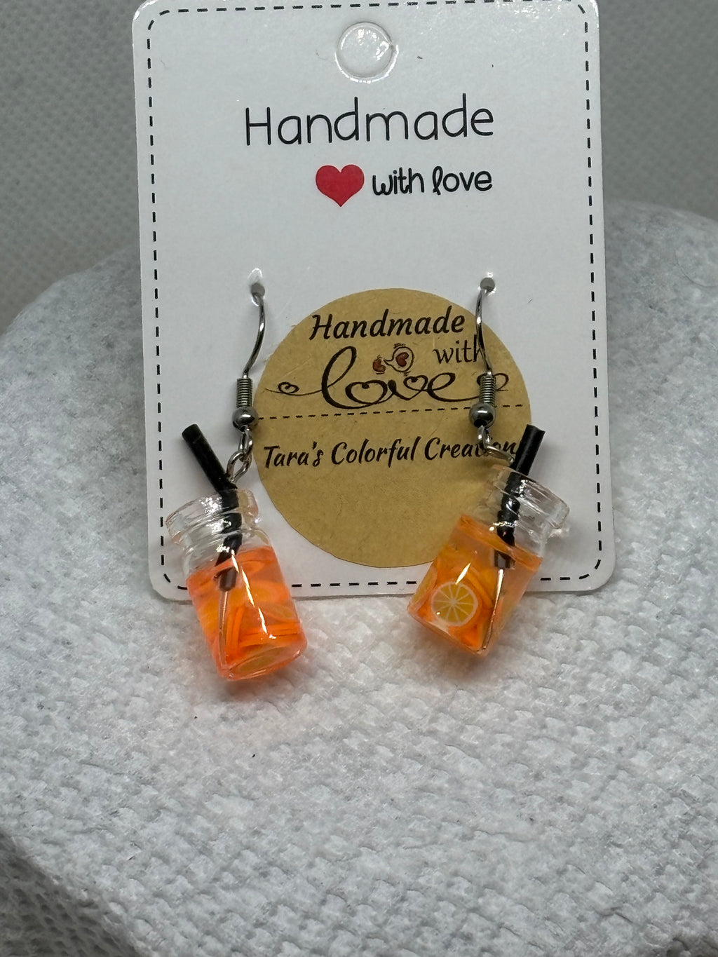 Orange Mason Jar Earrings