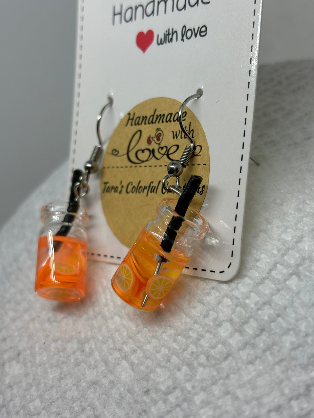 Orange Mason Jar Earrings