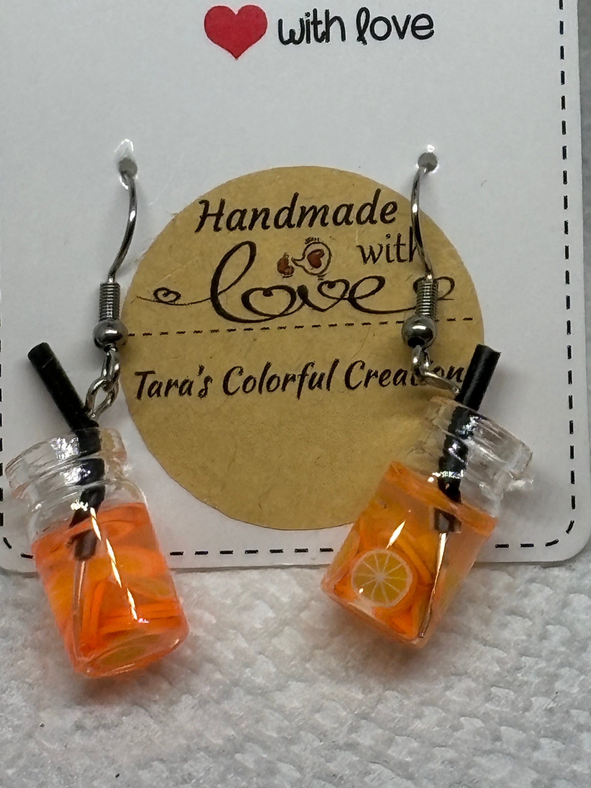 Orange Mason Jar Earrings