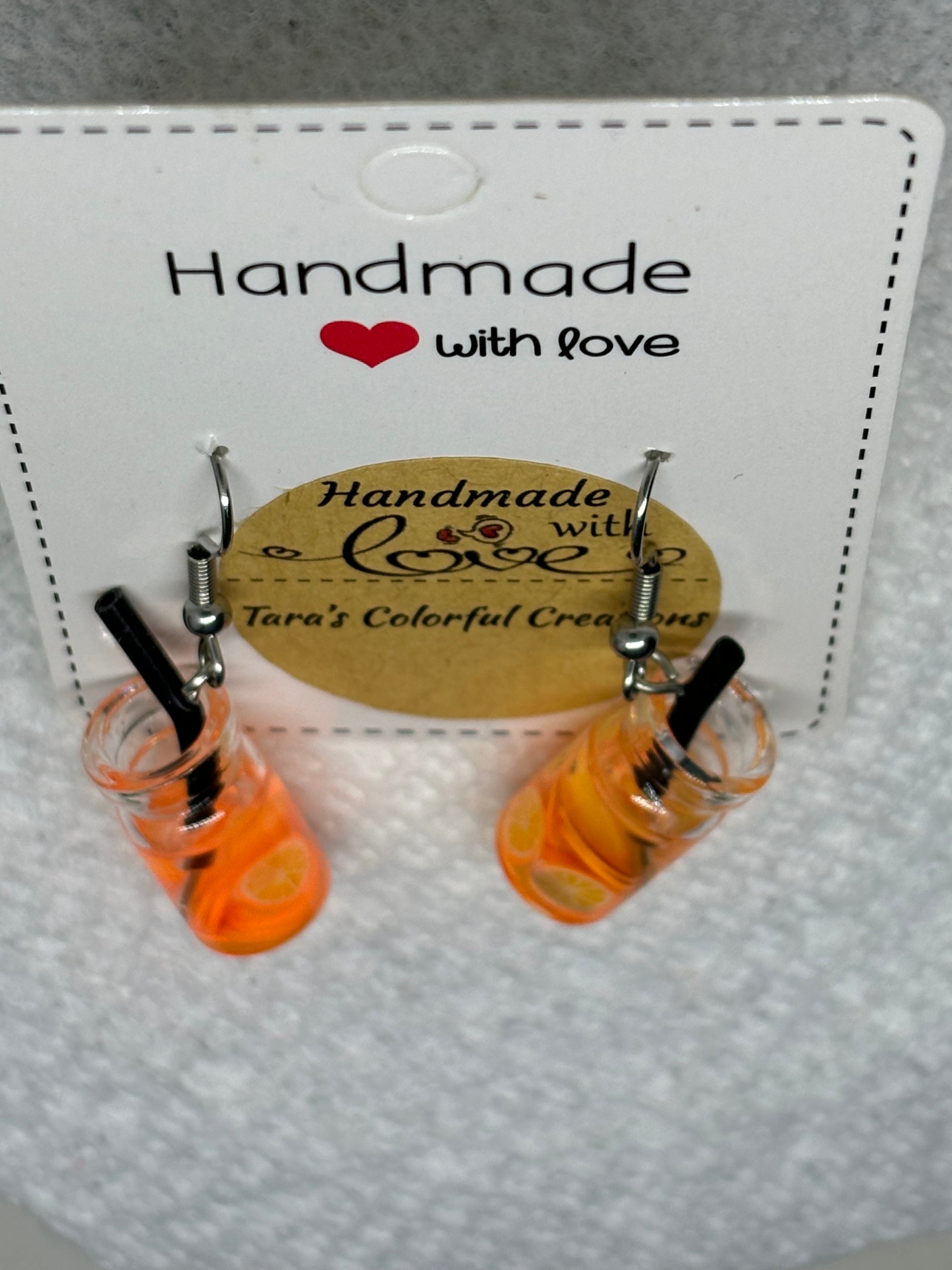 Orange Mason Jar Earrings