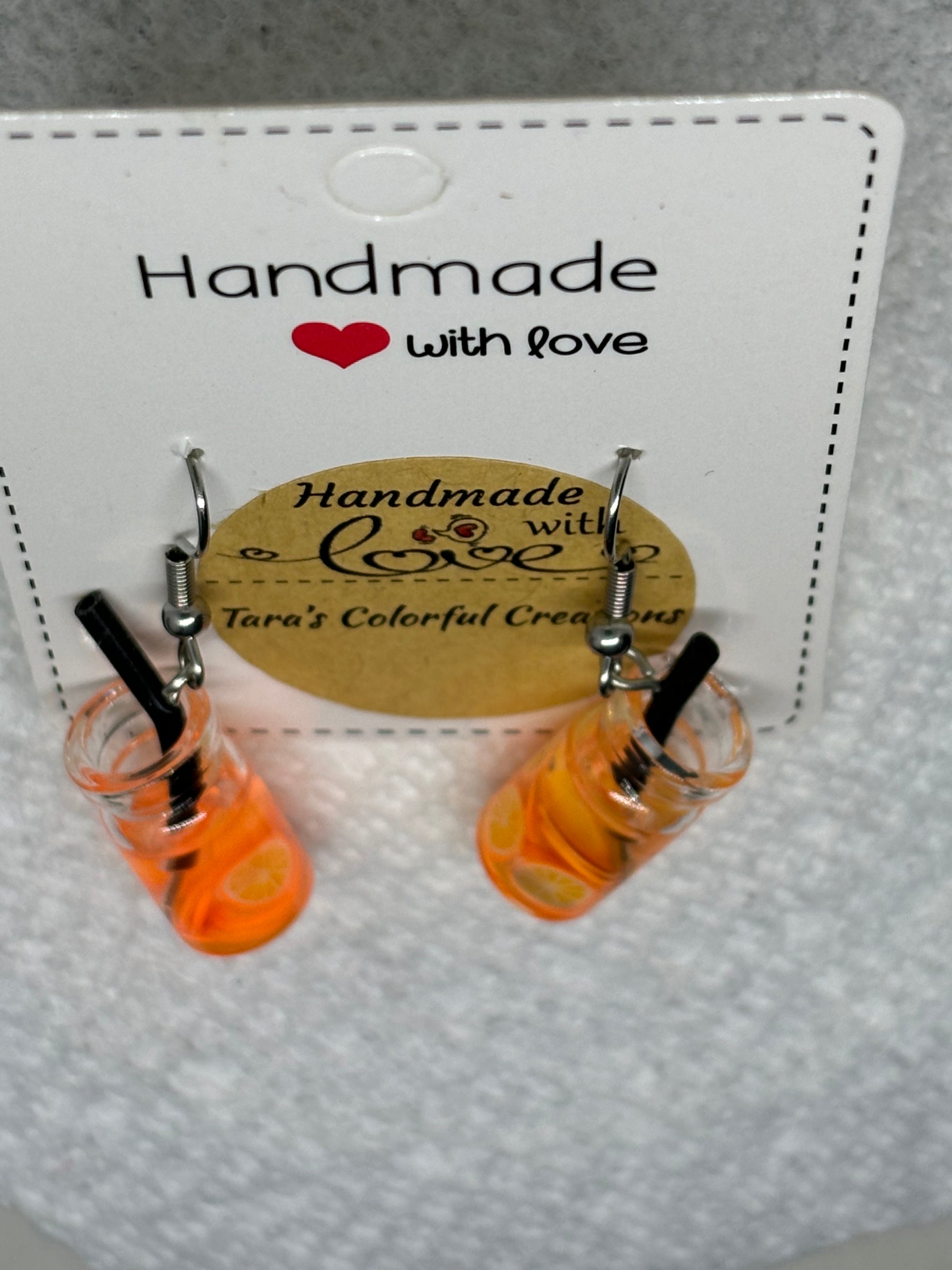 Orange Mason Jar Earrings