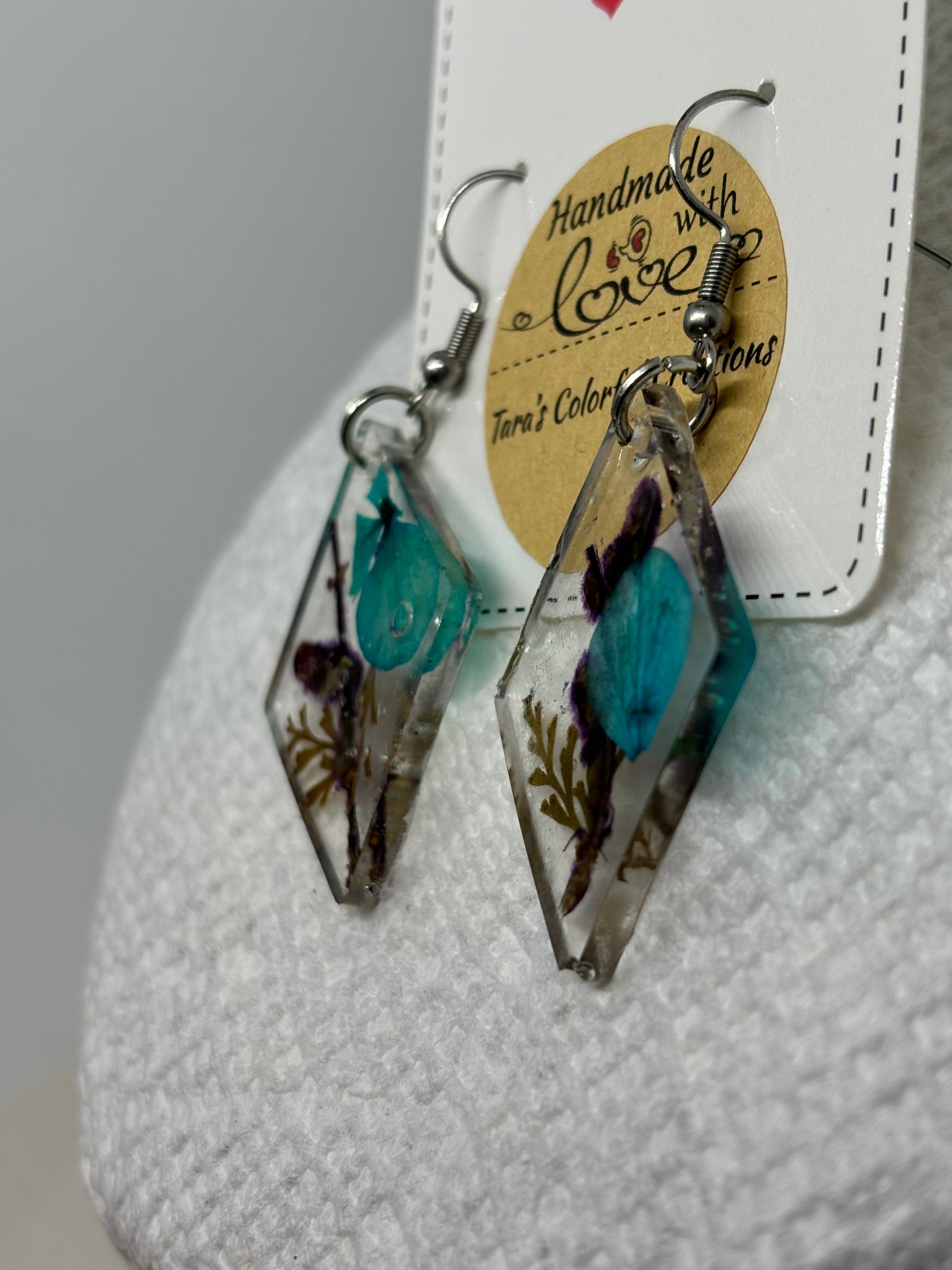 Blue Flowered Earrings
