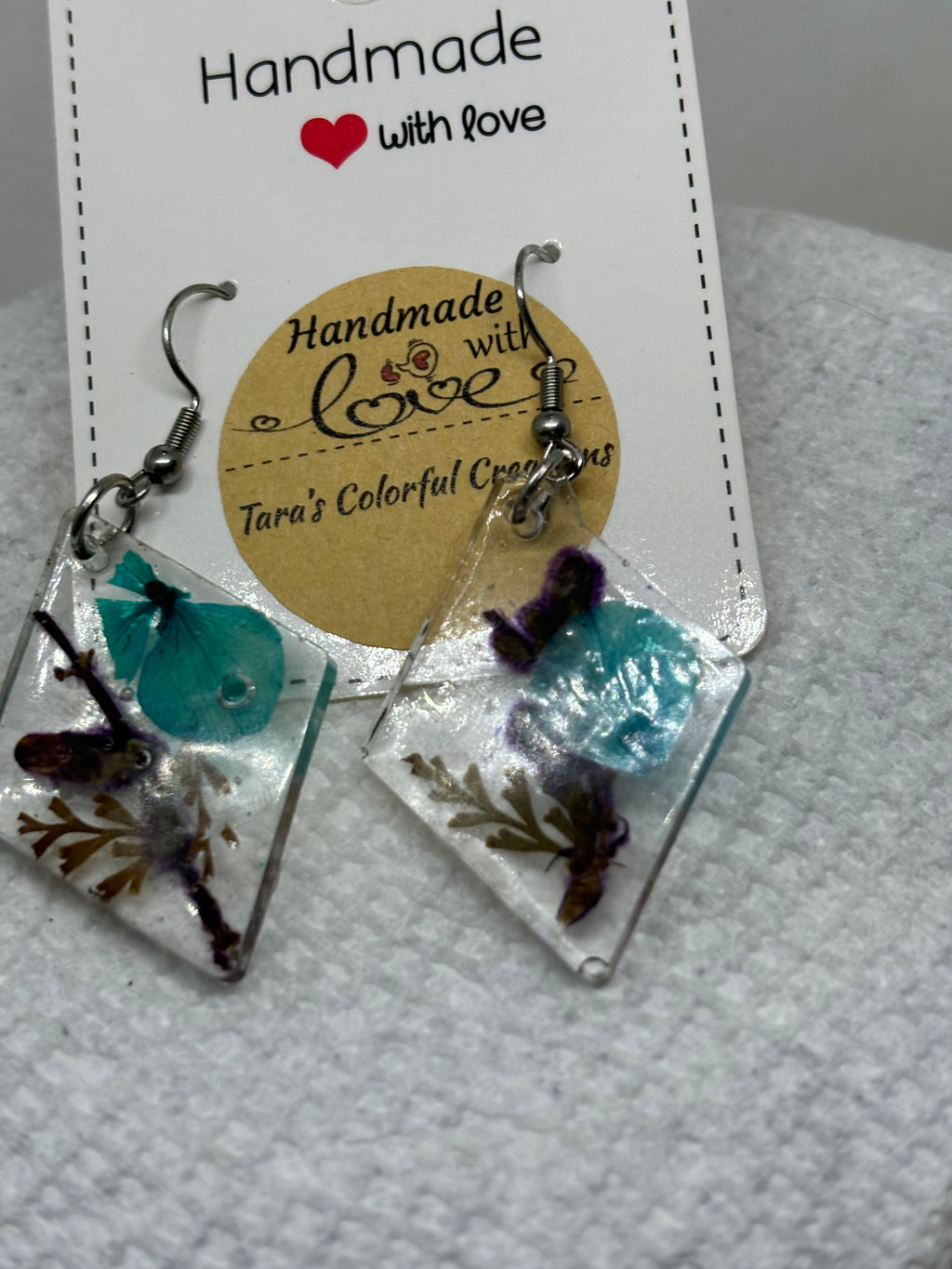Blue Flowered Earrings