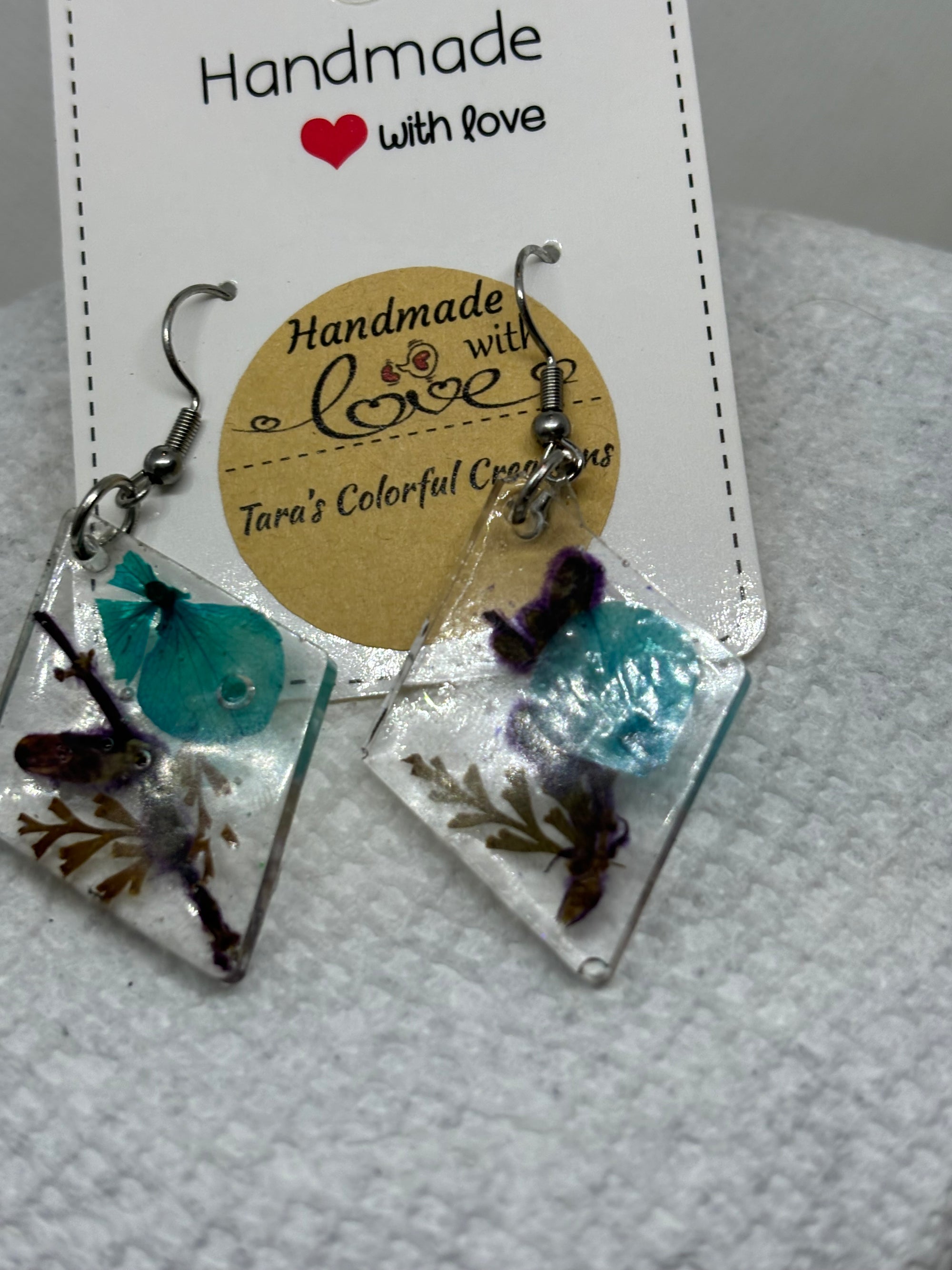 Blue Flowered Earrings