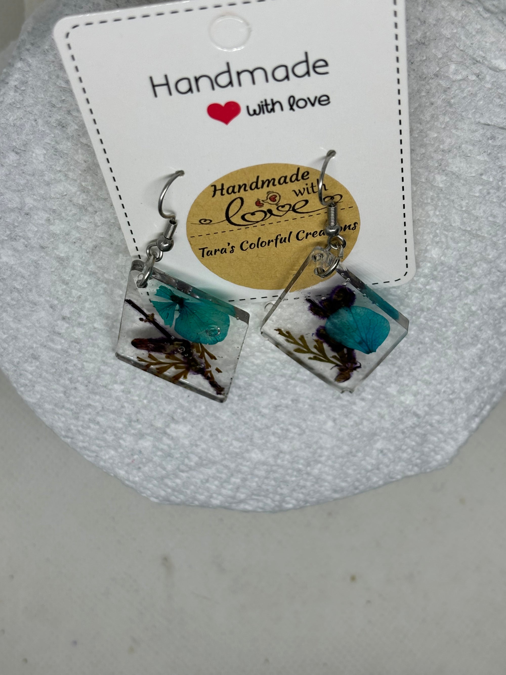 Blue Flowered Earrings