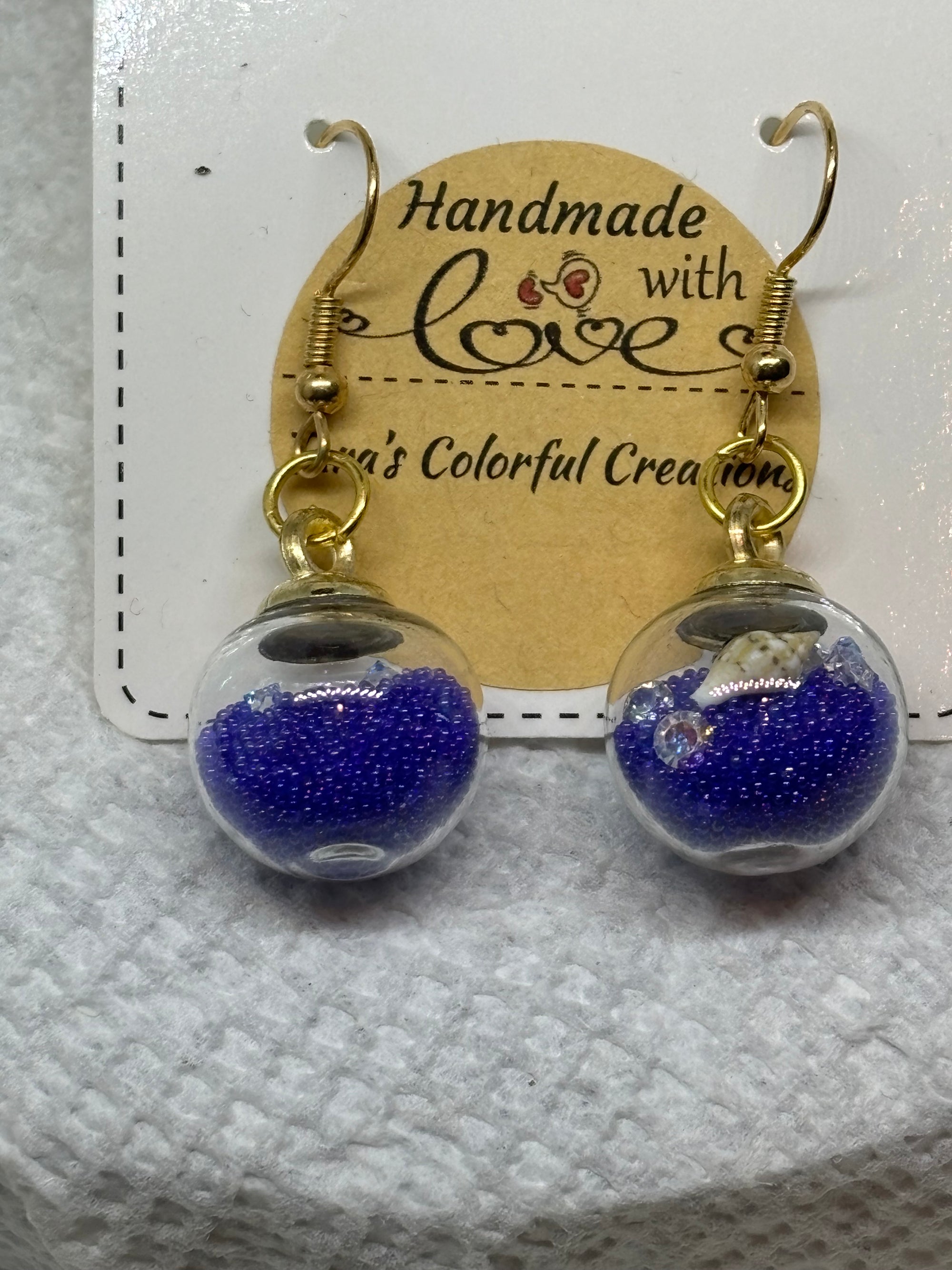 Blue Globe Earings