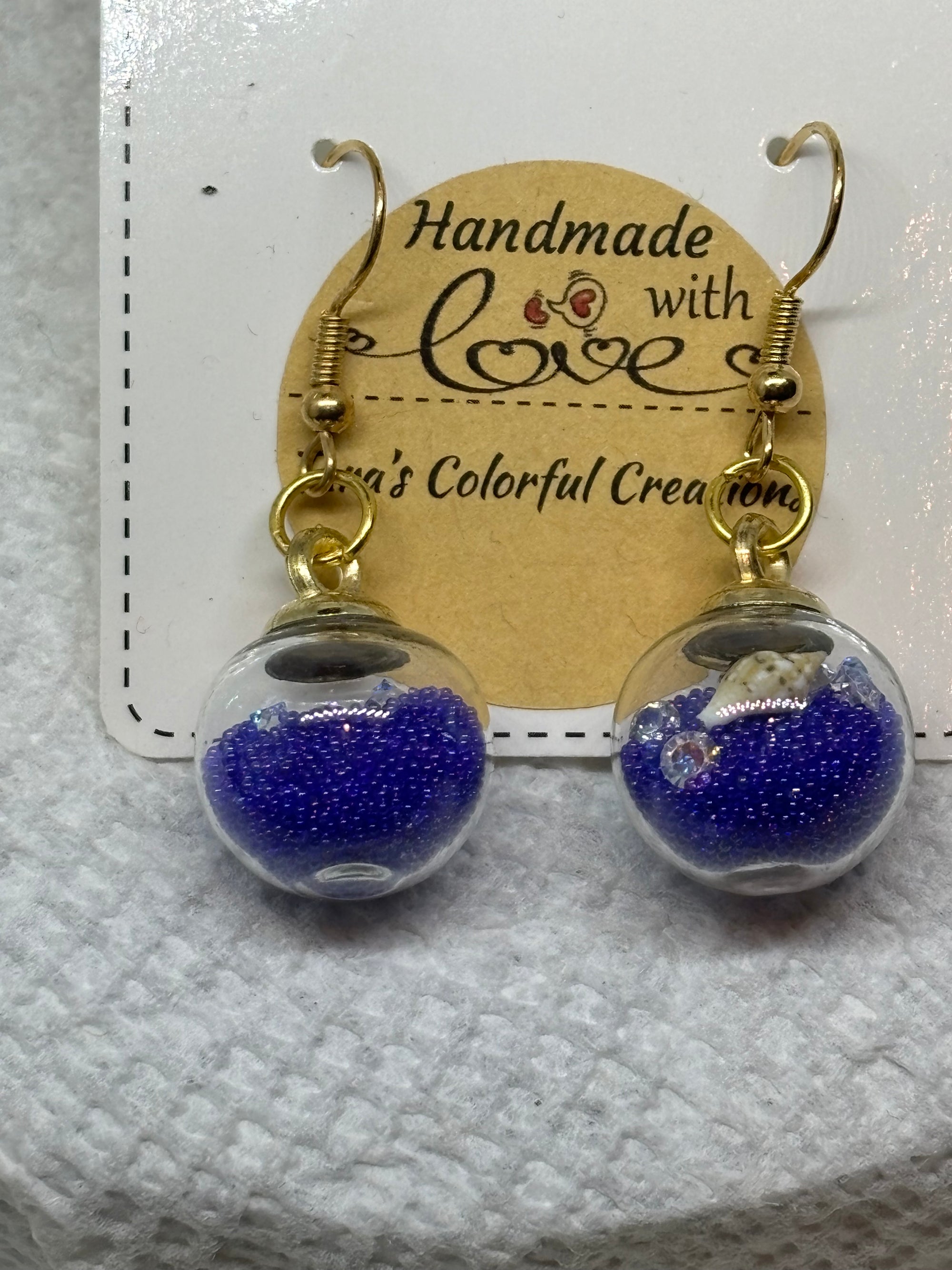 Blue Globe Earings