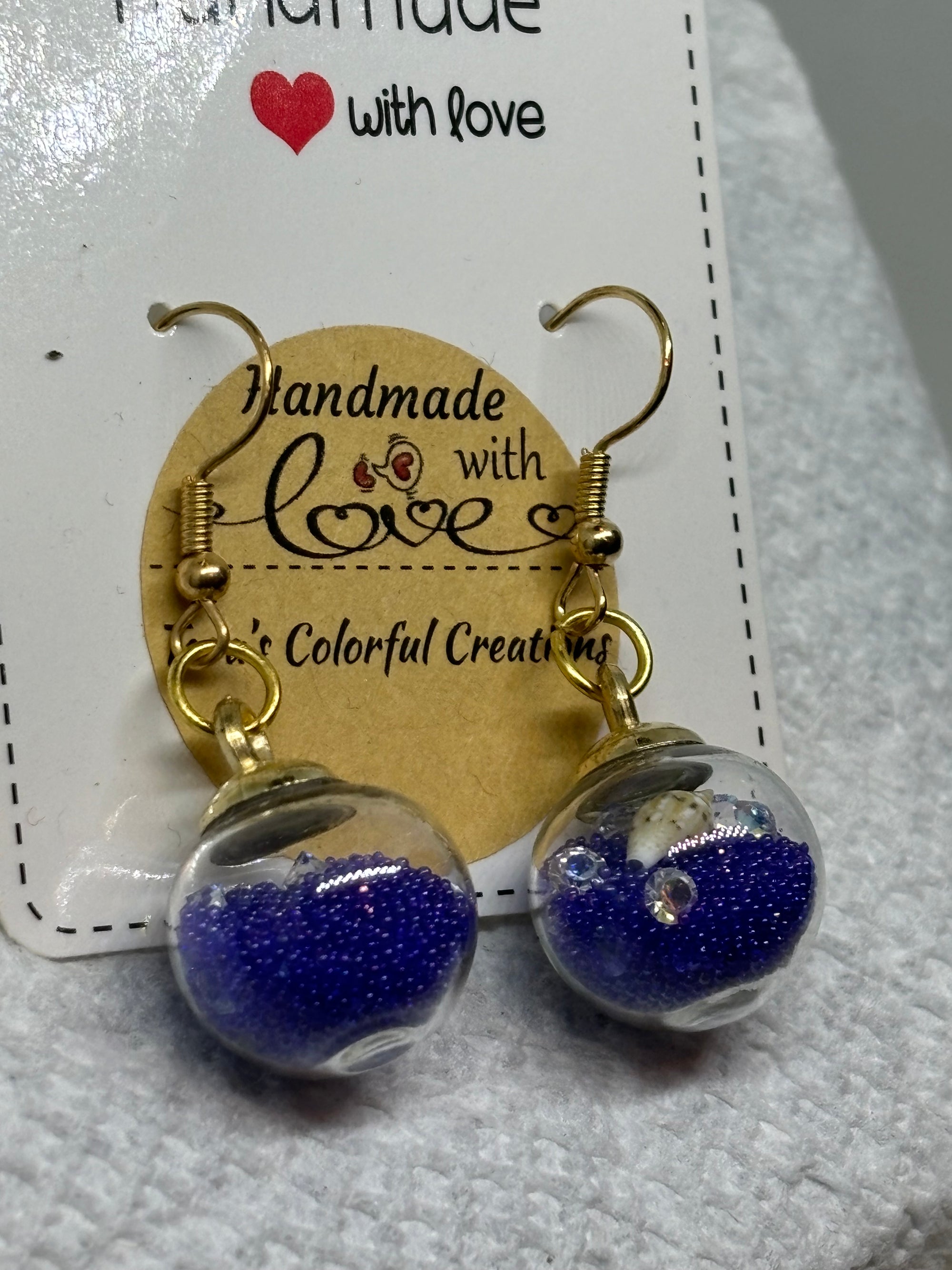 Blue Globe Earings