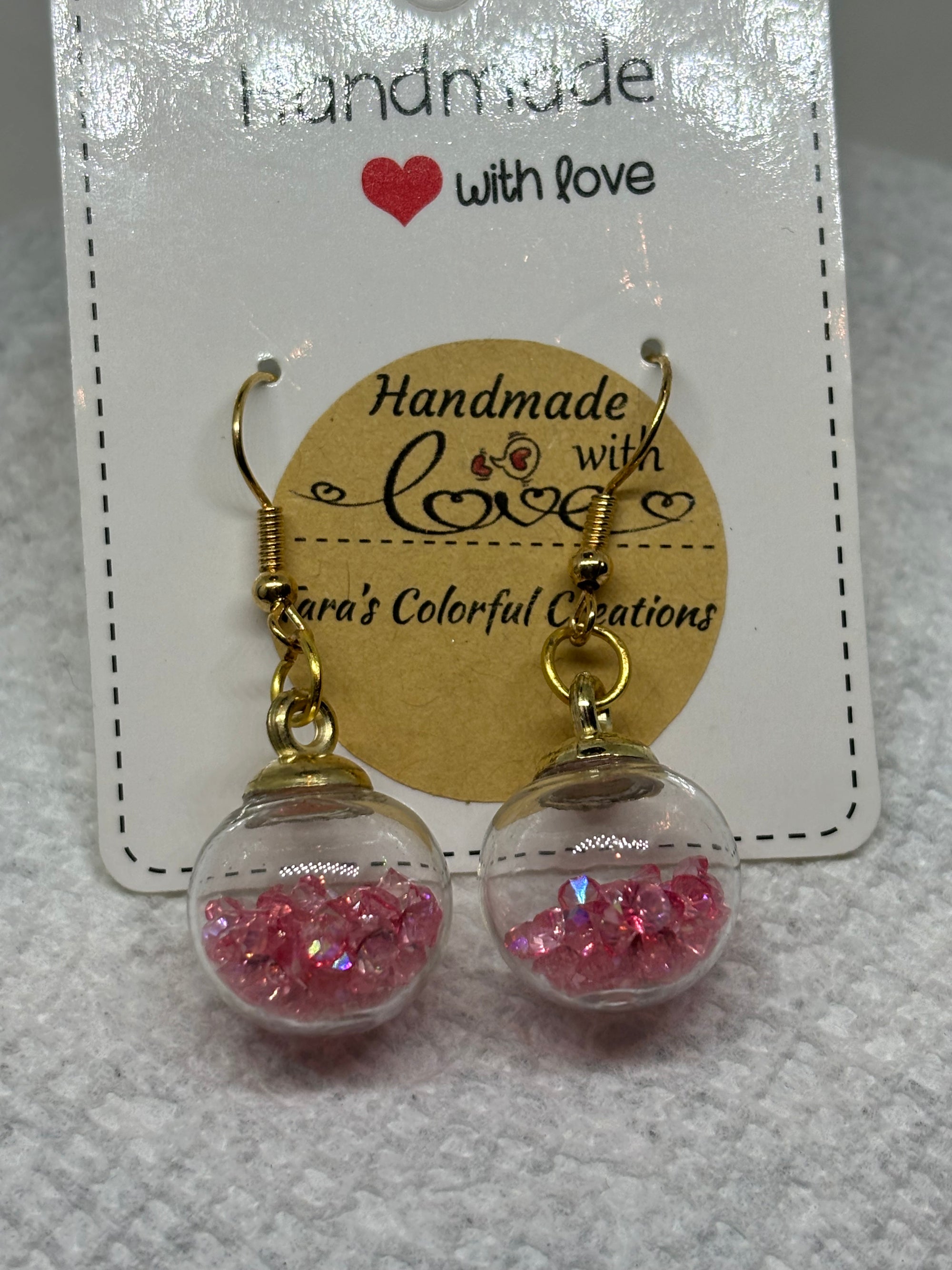 Pink Globe Earrings
