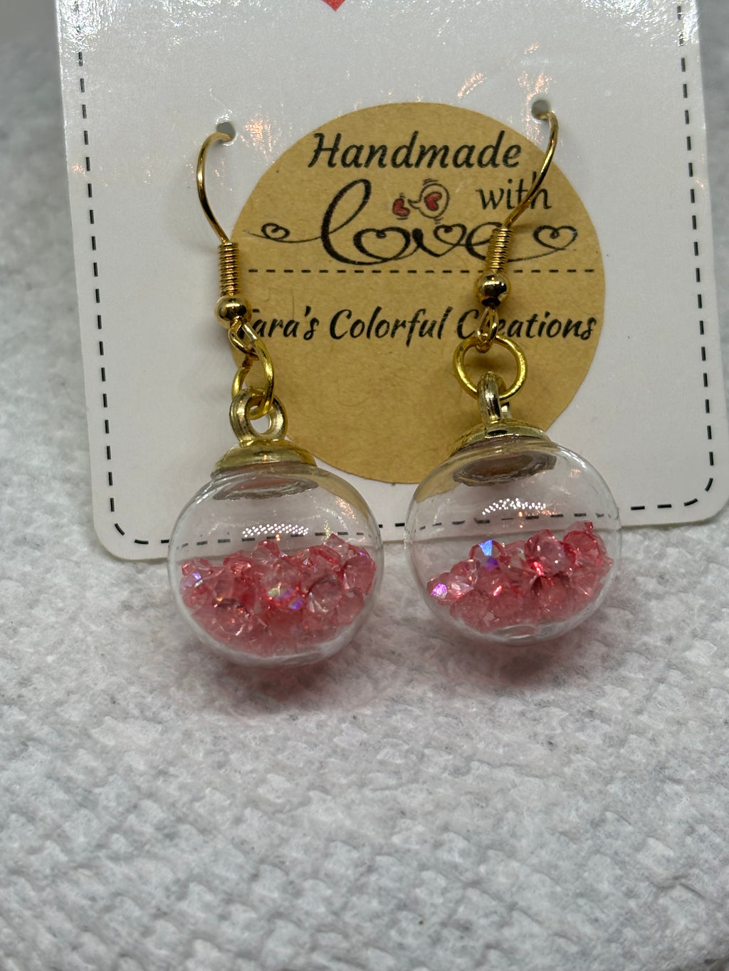 Pink Globe Earrings