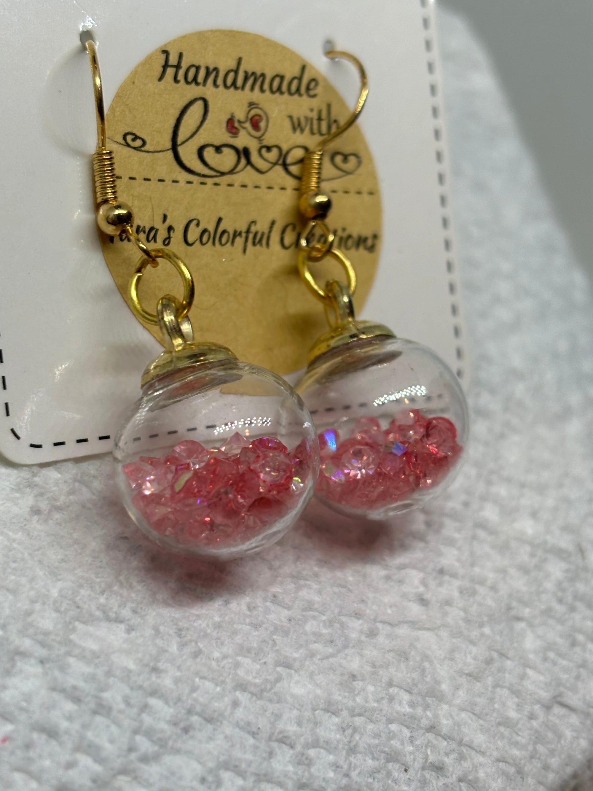 Pink Globe Earrings