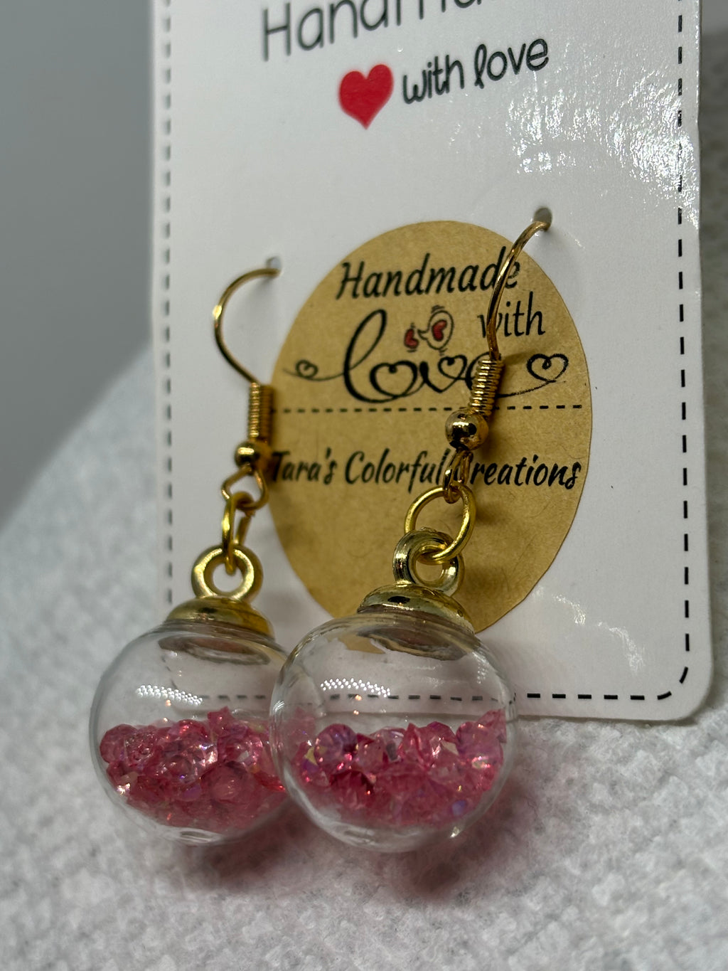 Pink Globe Earrings