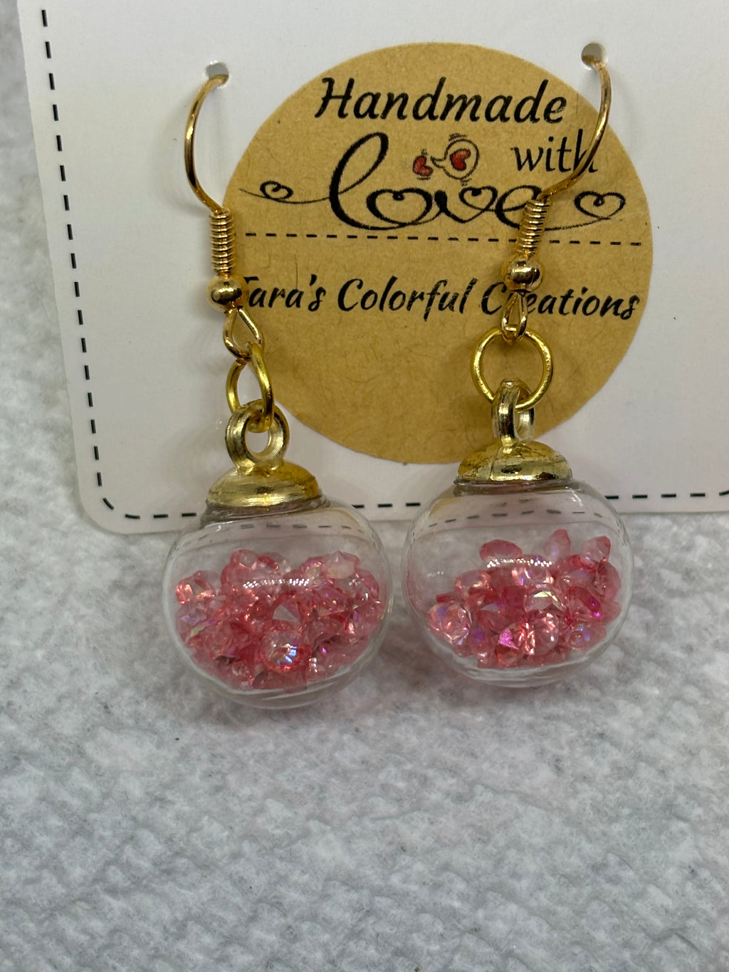 Pink Globe Earrings