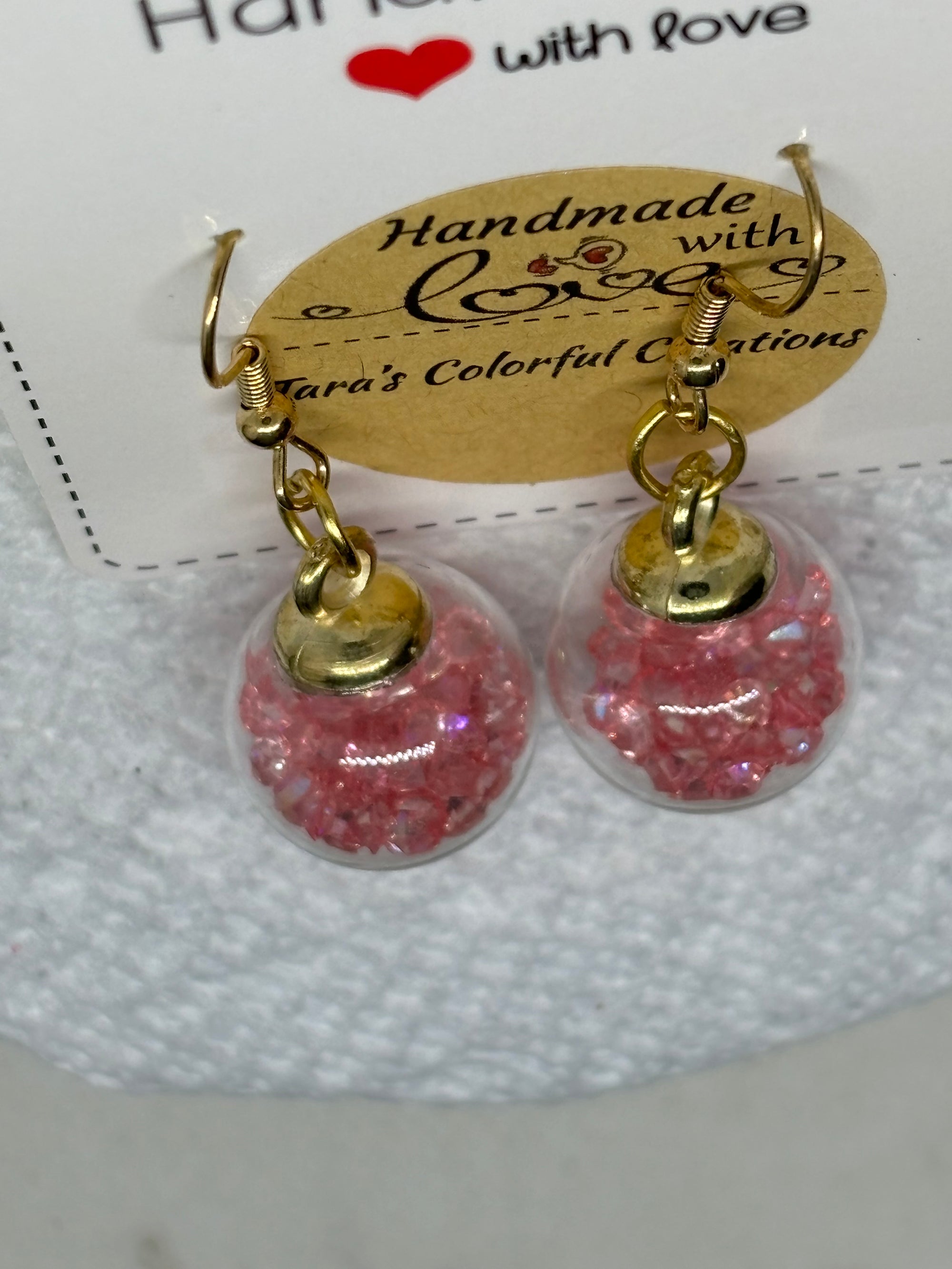 Pink Globe Earrings