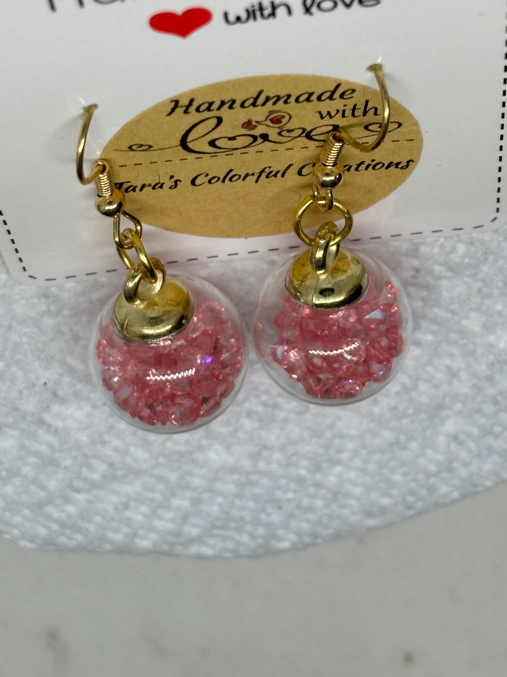 Pink Globe Earrings