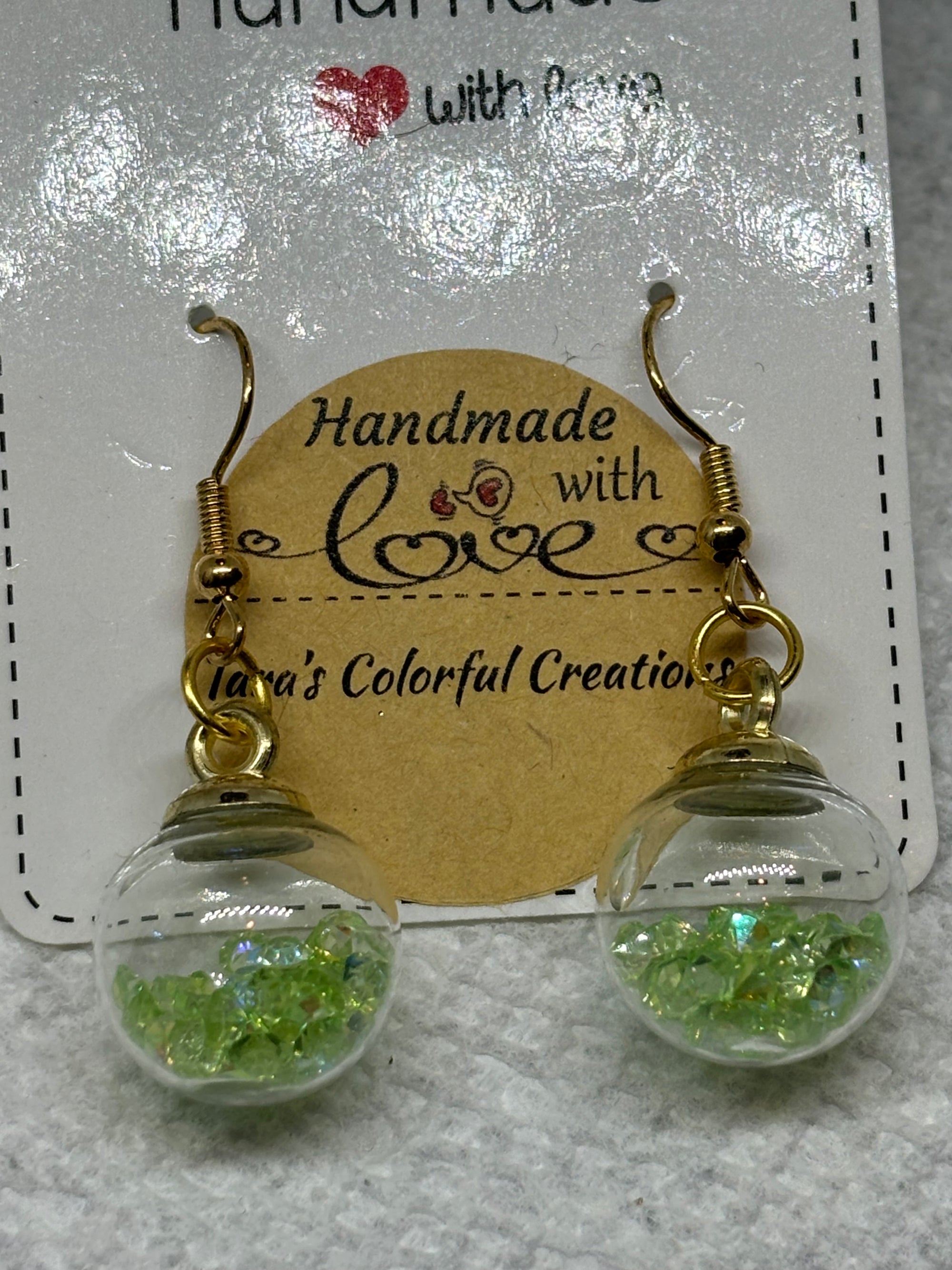 Green Globe Earrings