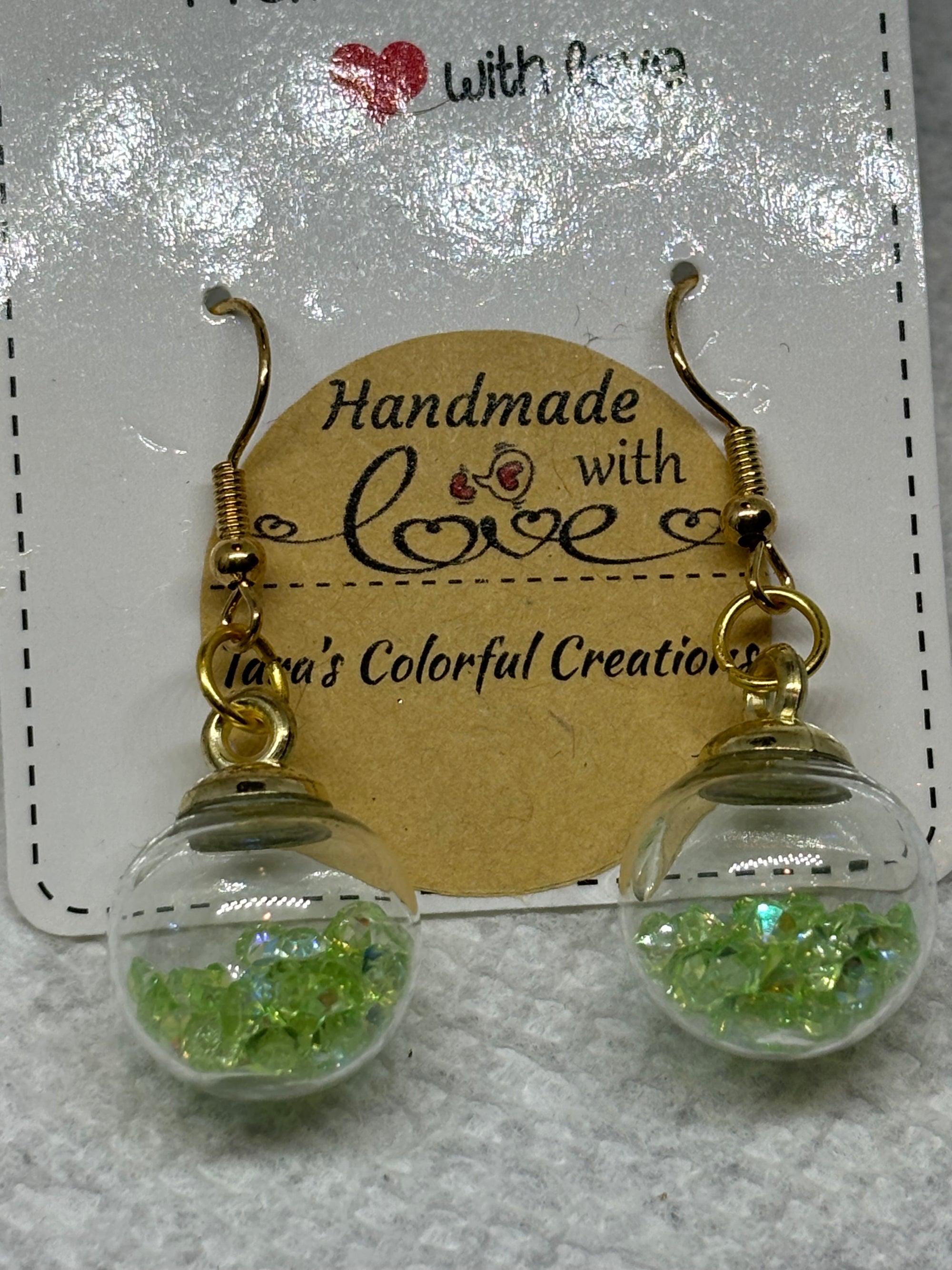 Green Globe Earrings
