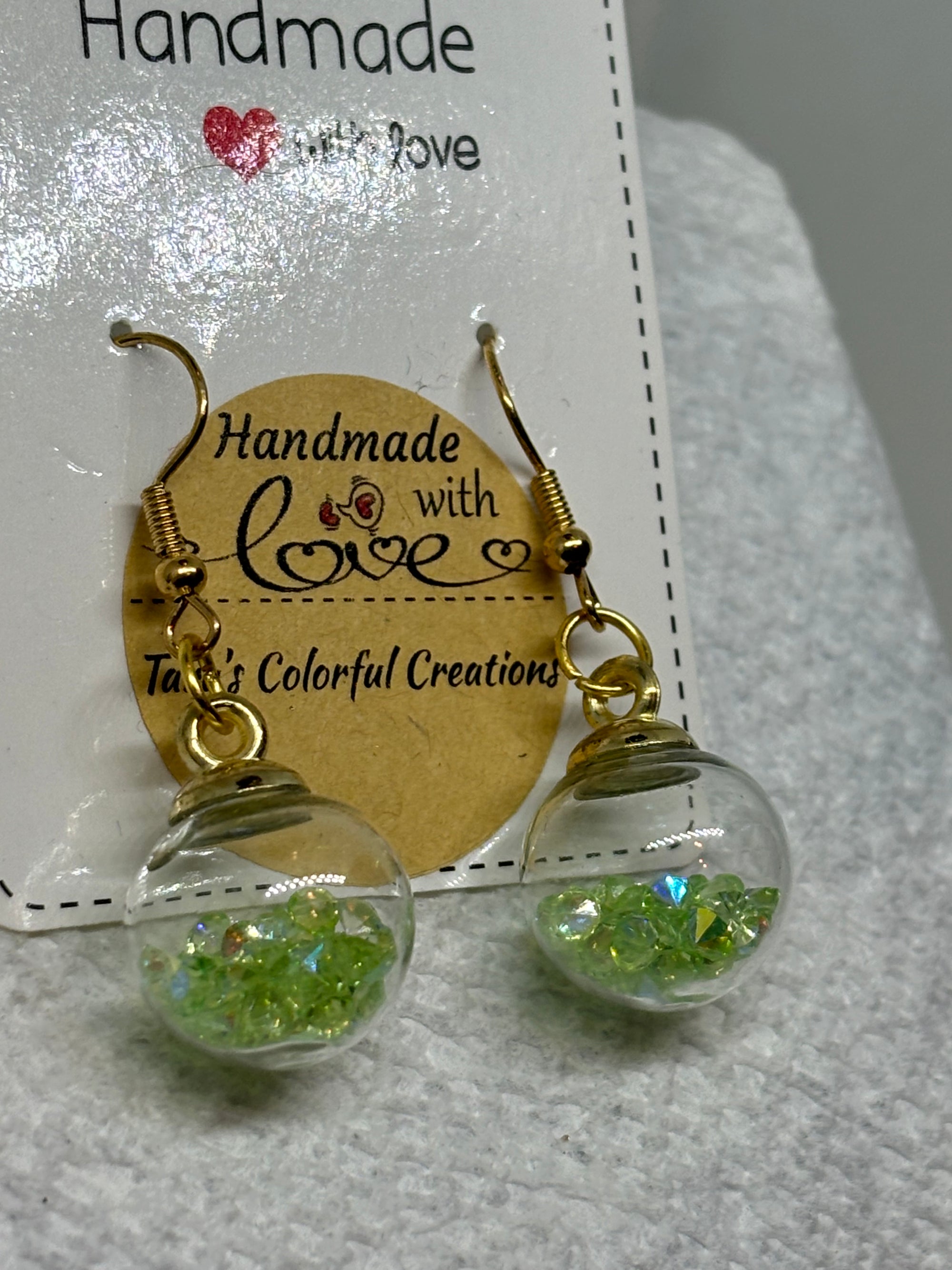 Green Globe Earrings
