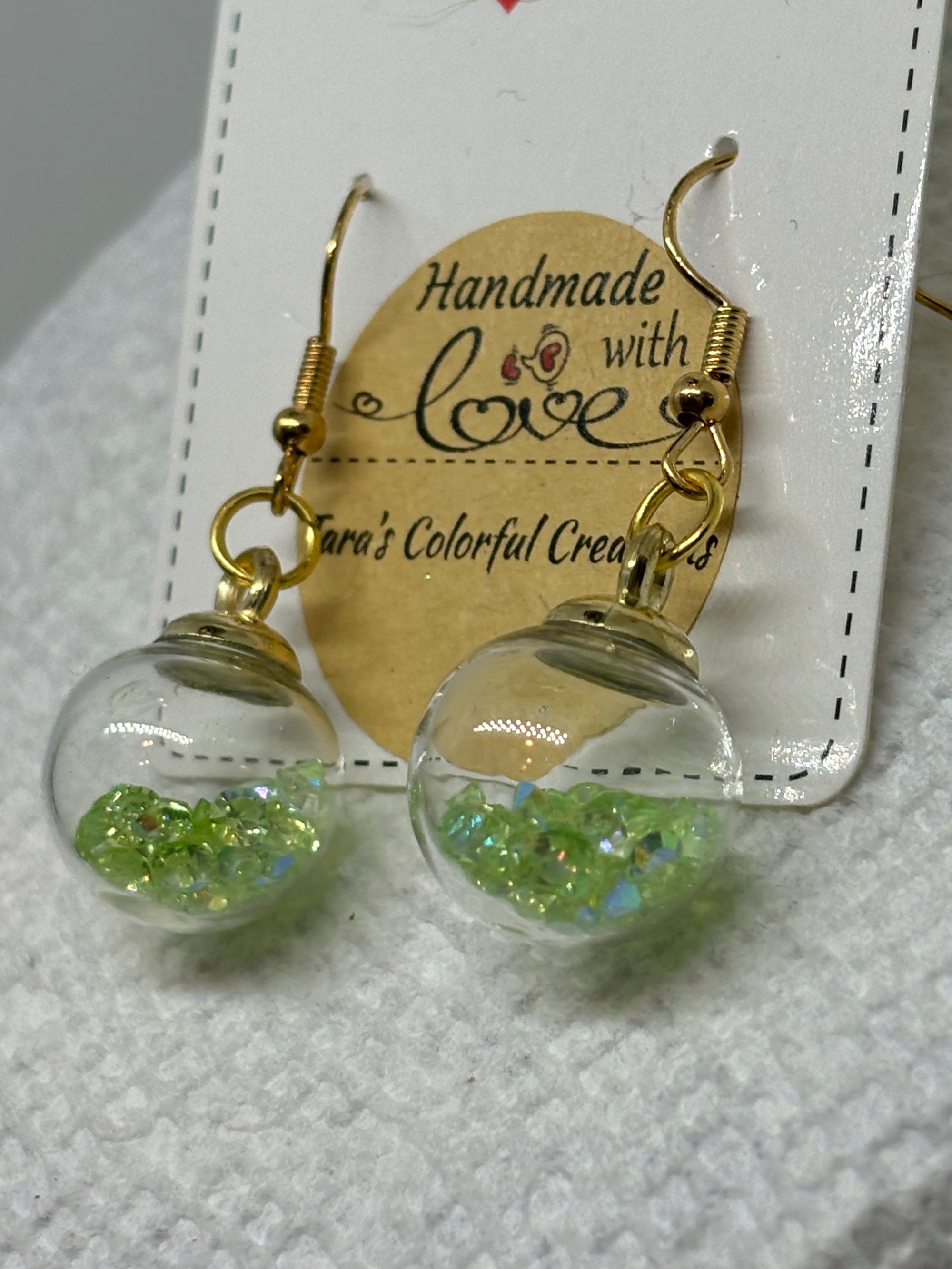 Green Globe Earrings