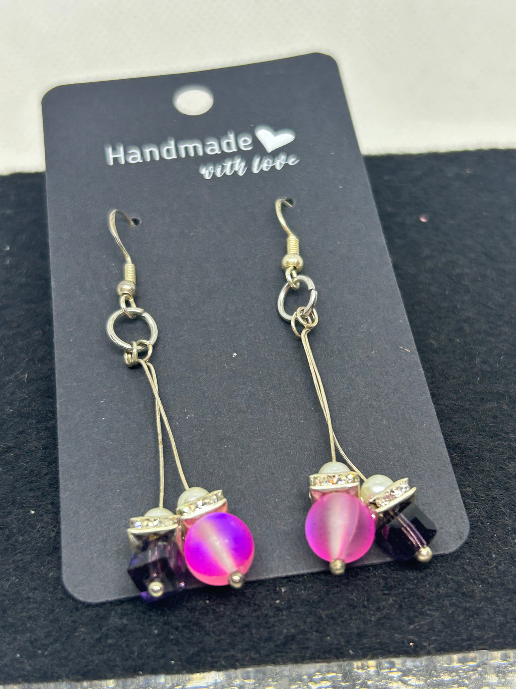 Glowing Purple Mermaid Beaded Earrings
