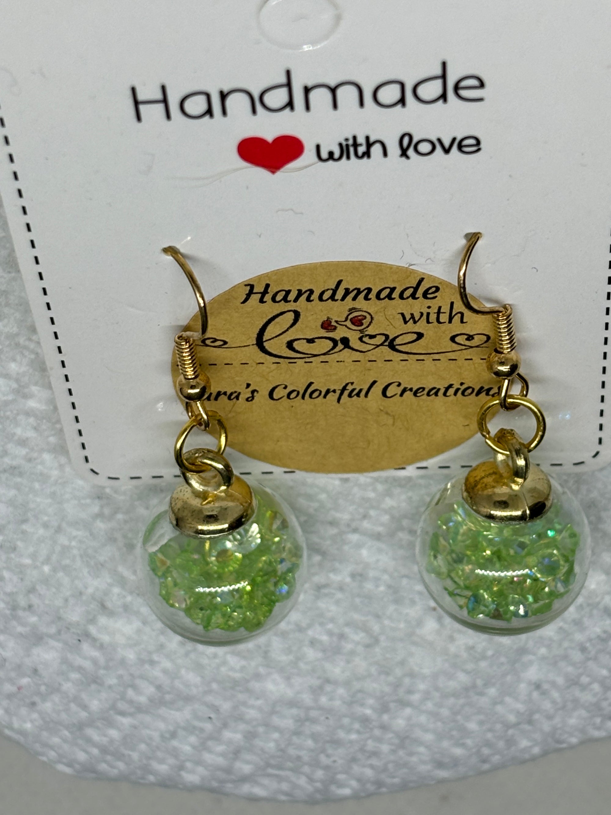 Green Globe Earrings