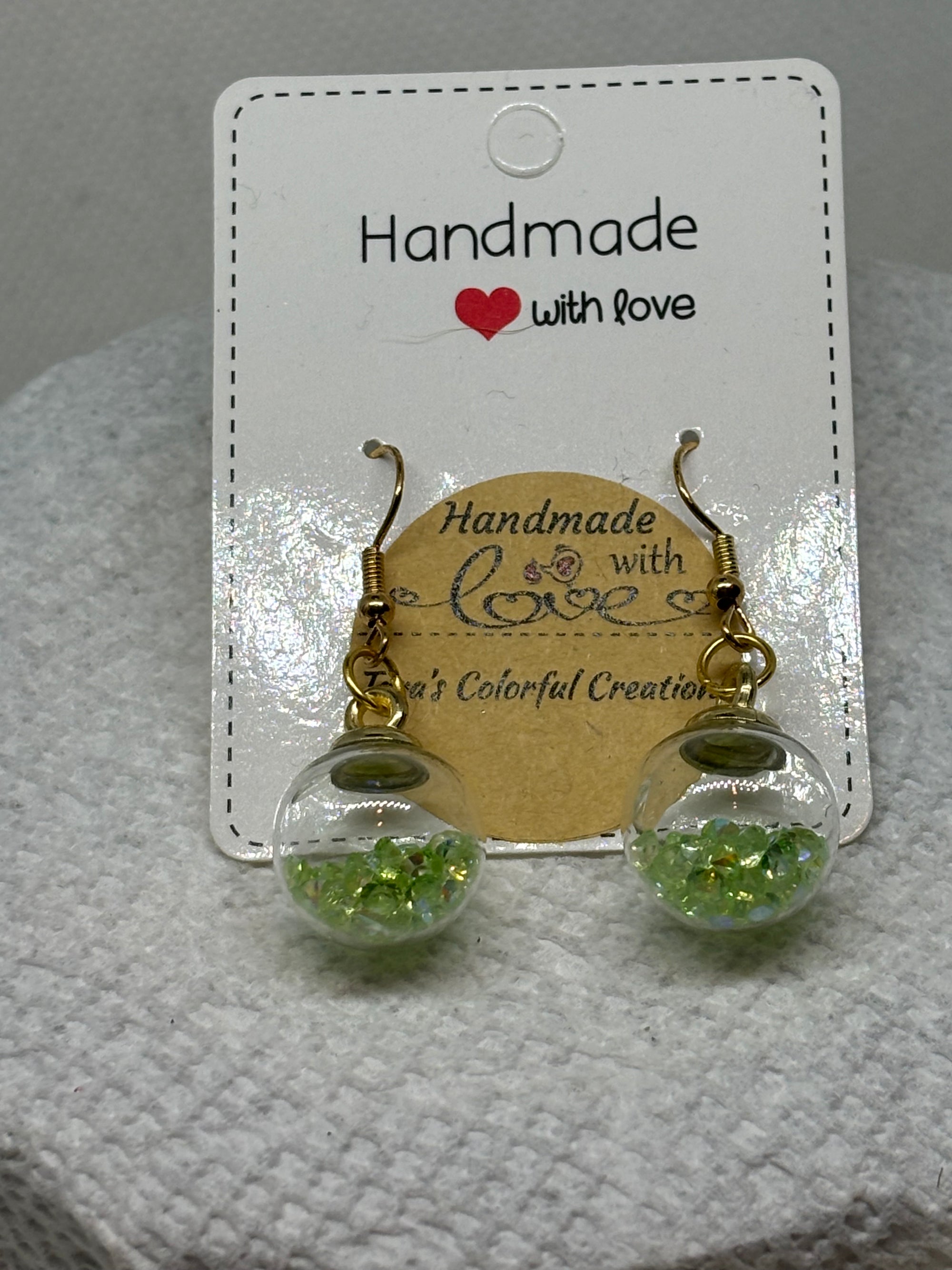 Green Globe Earrings