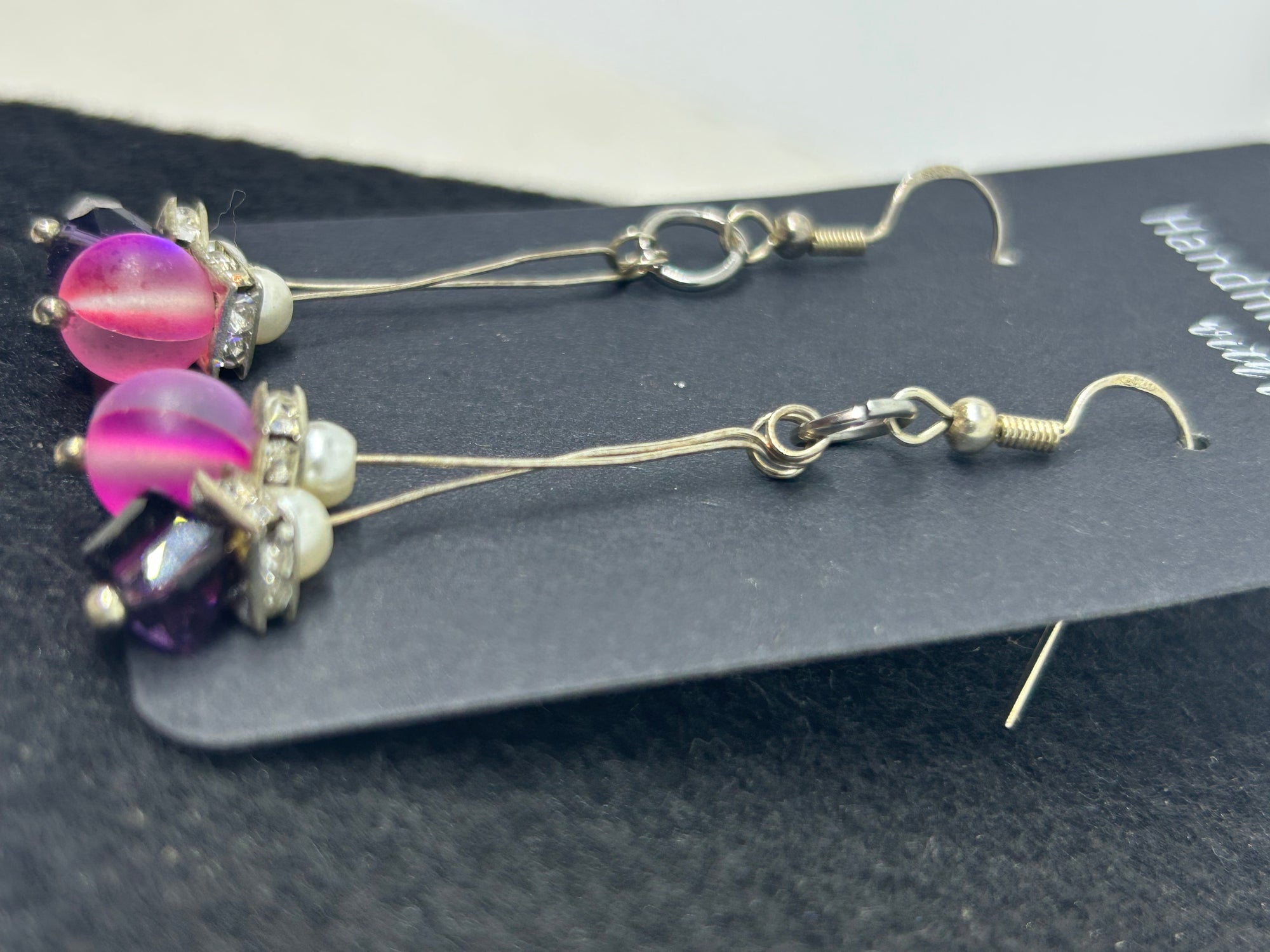 Glowing Purple Mermaid Beaded Earrings