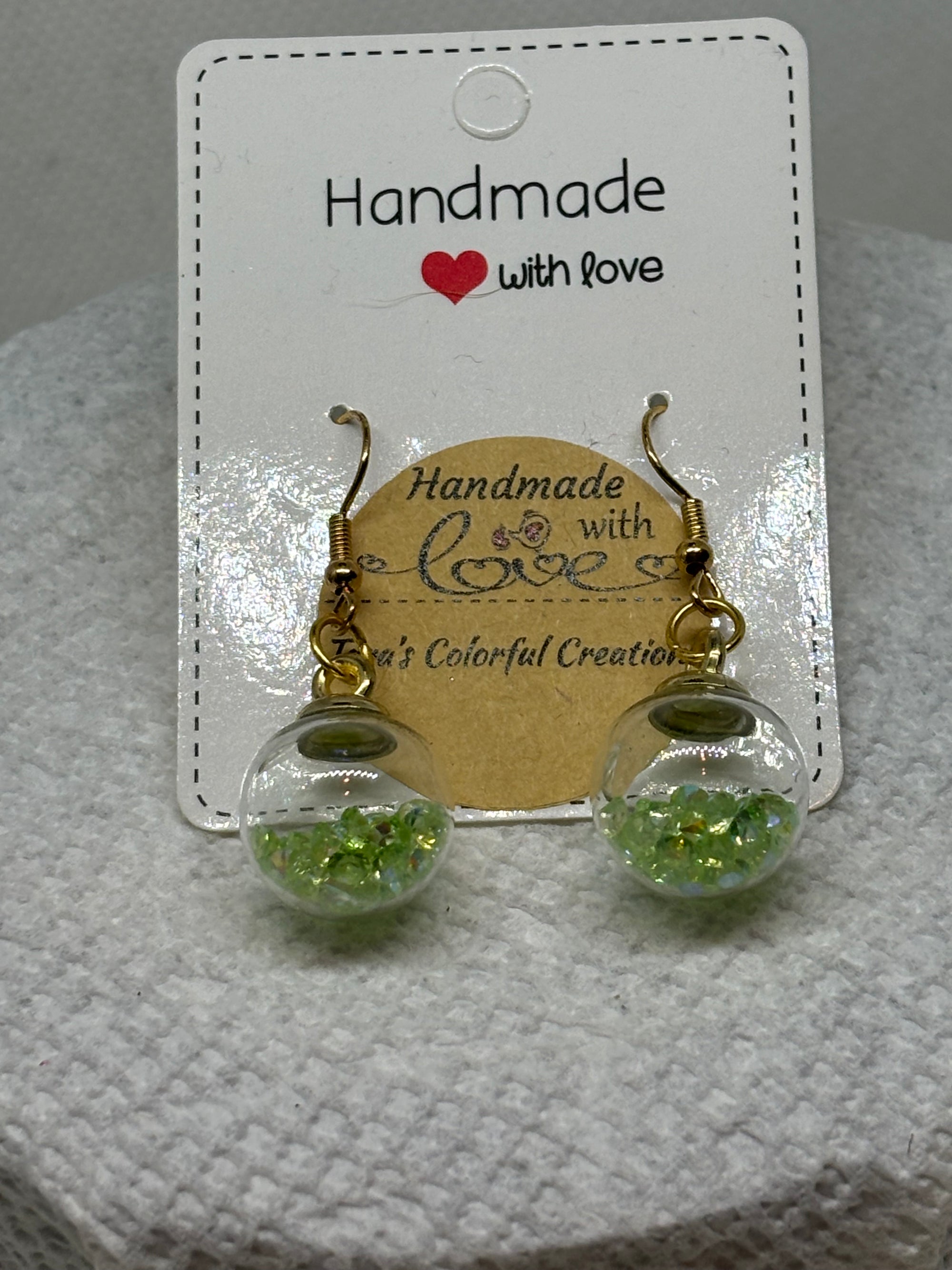 Green Globe Earrings