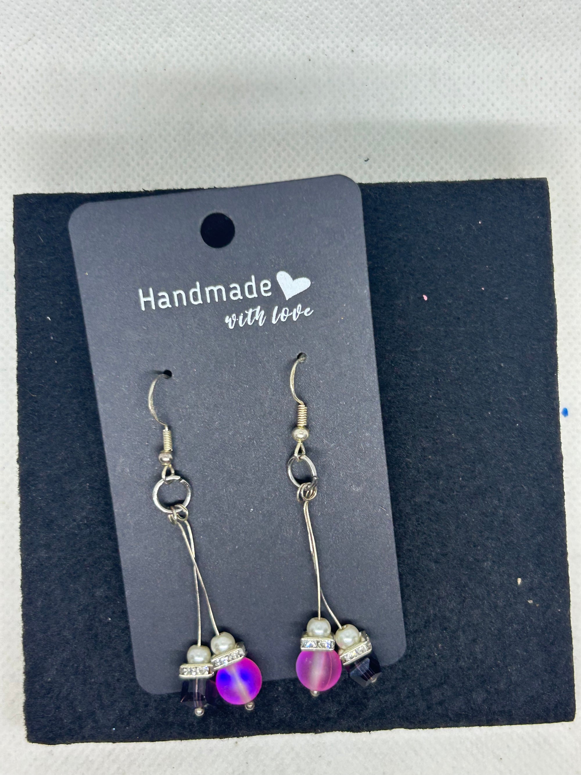 Glowing Purple Mermaid Beaded Earrings