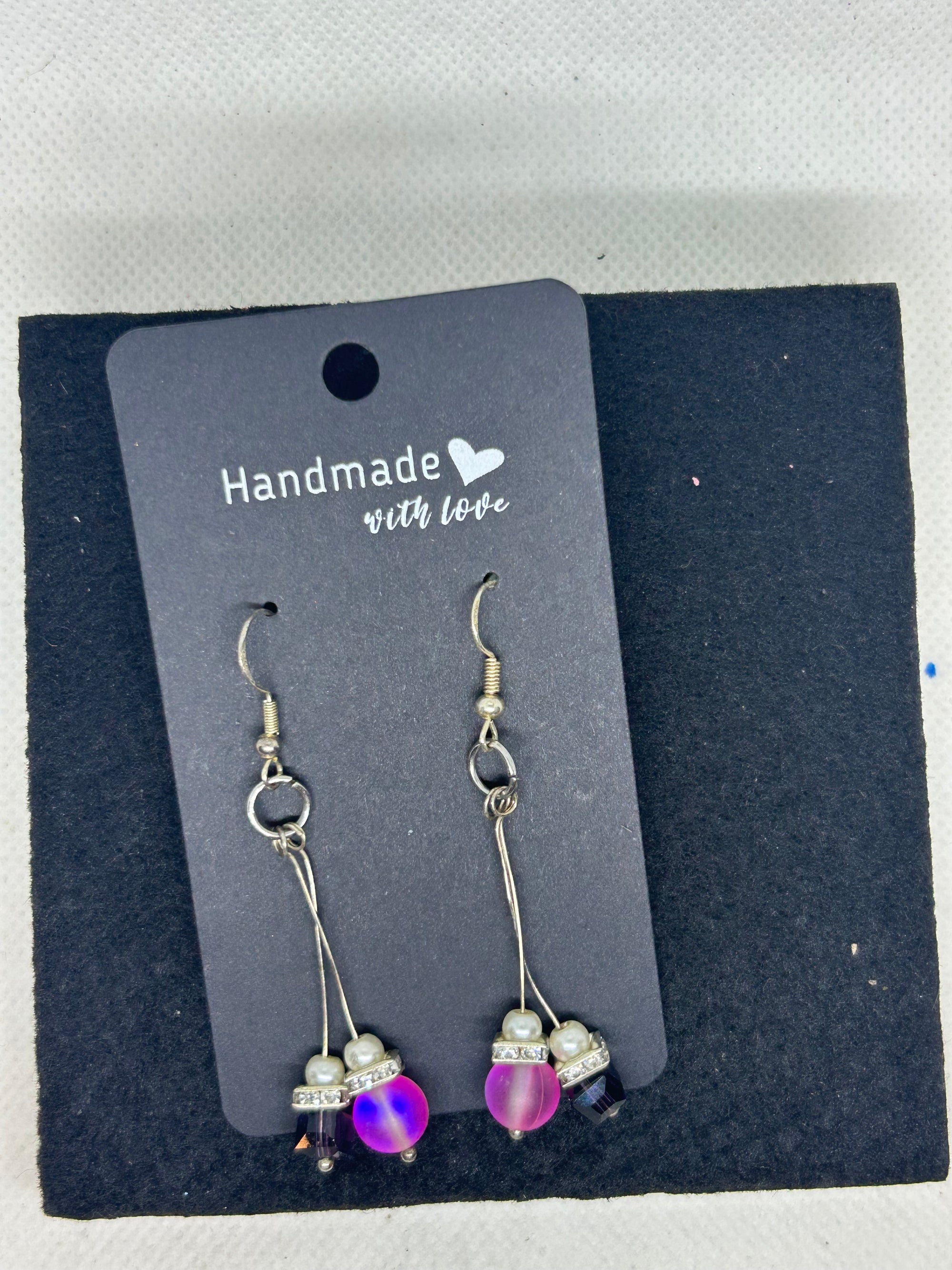 Glowing Purple Mermaid Beaded Earrings