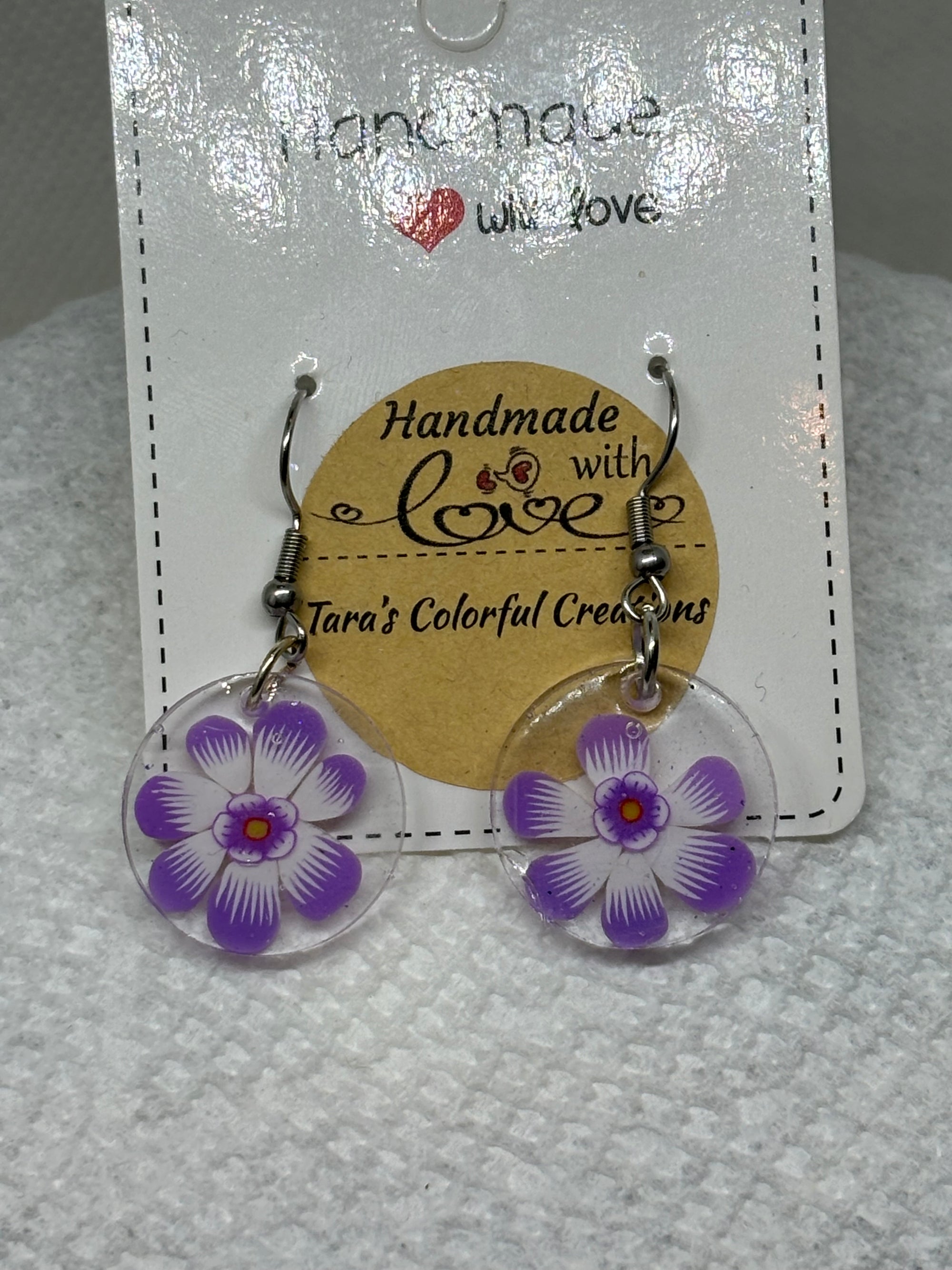 Purple Flower Earrings