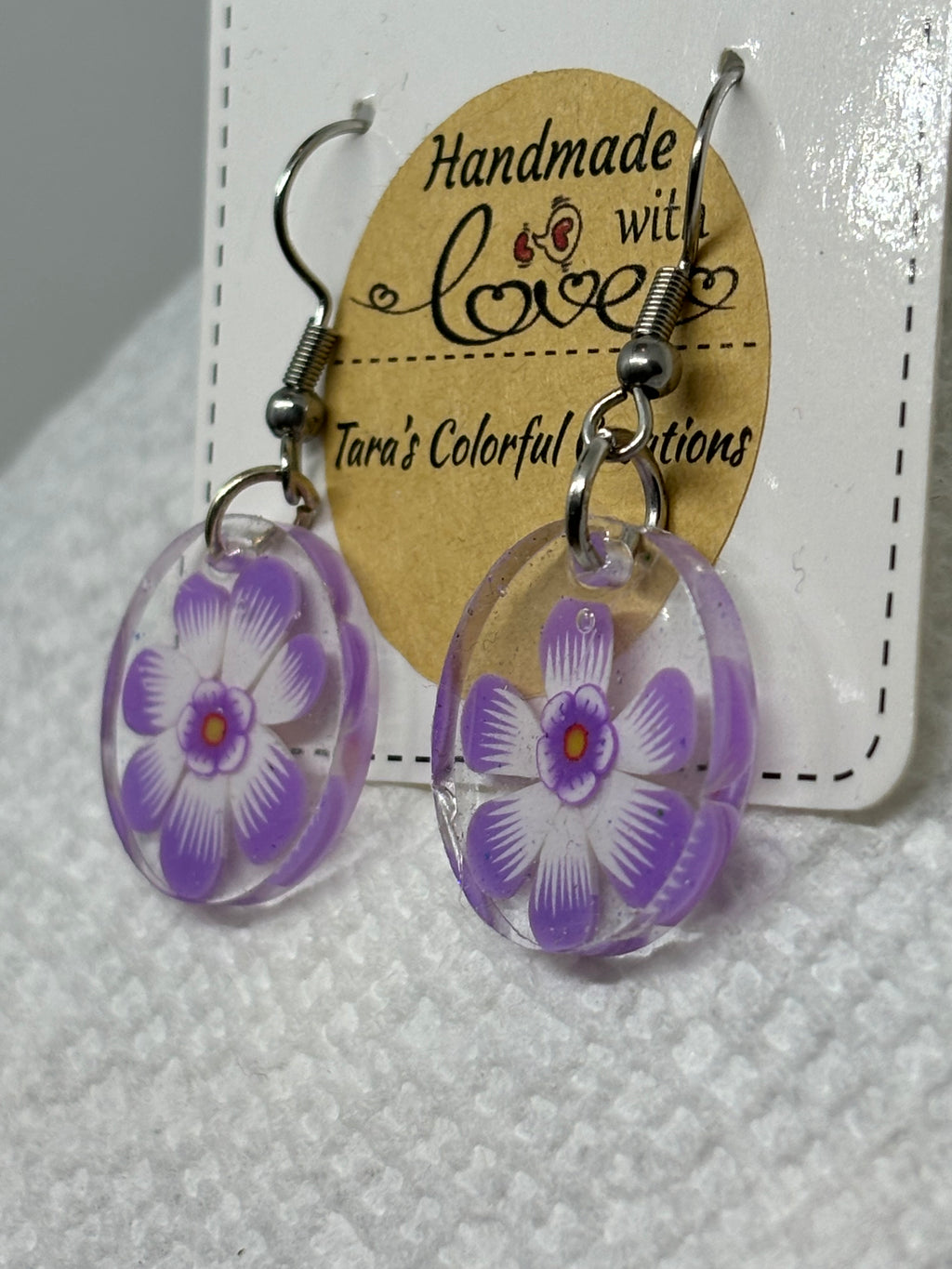 Purple Flower Earrings