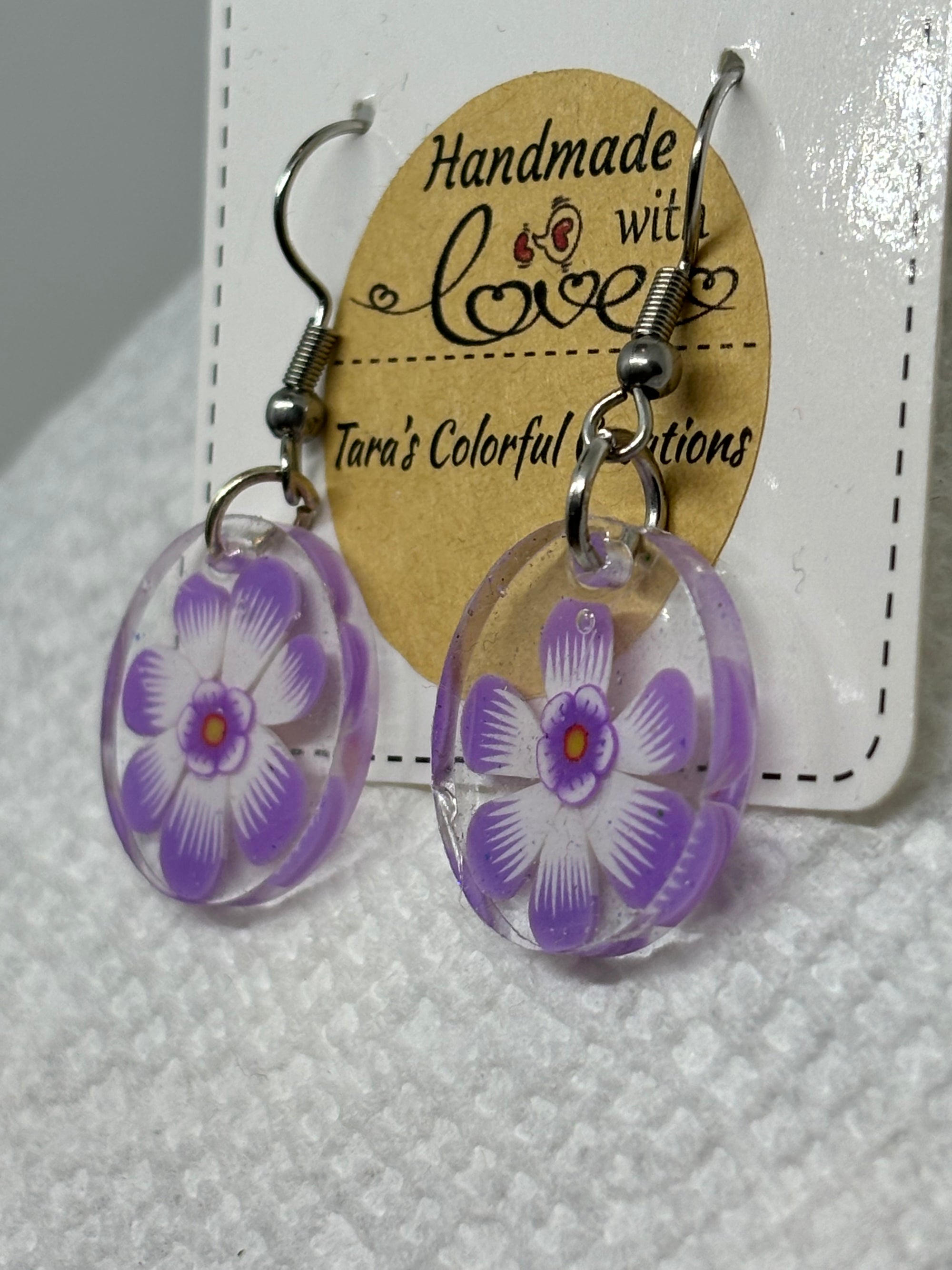 Purple Flower Earrings