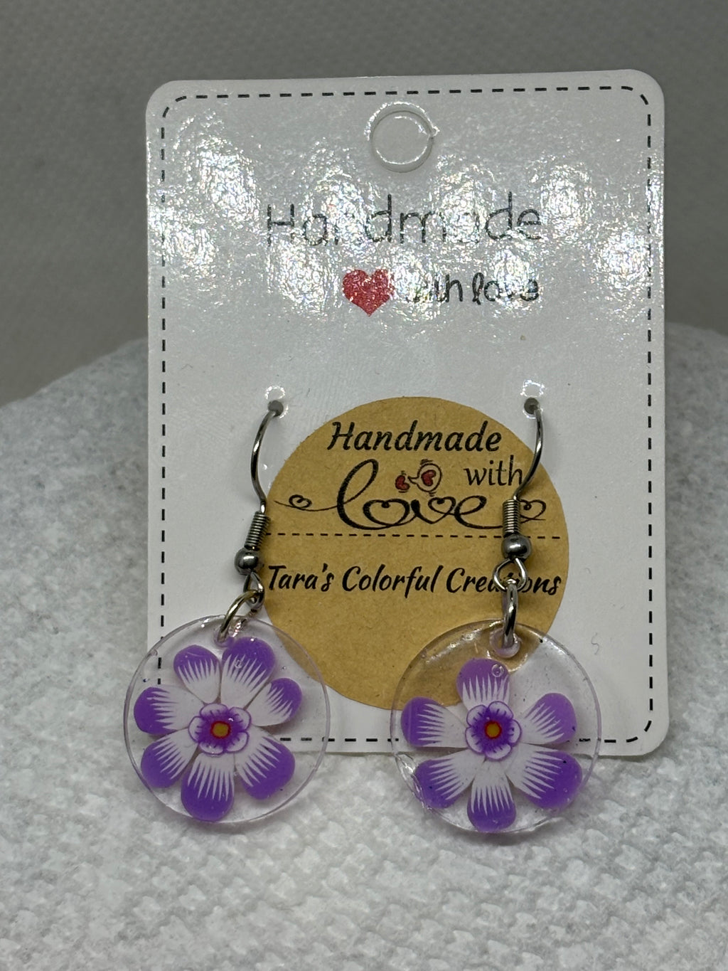Purple Flower Earrings