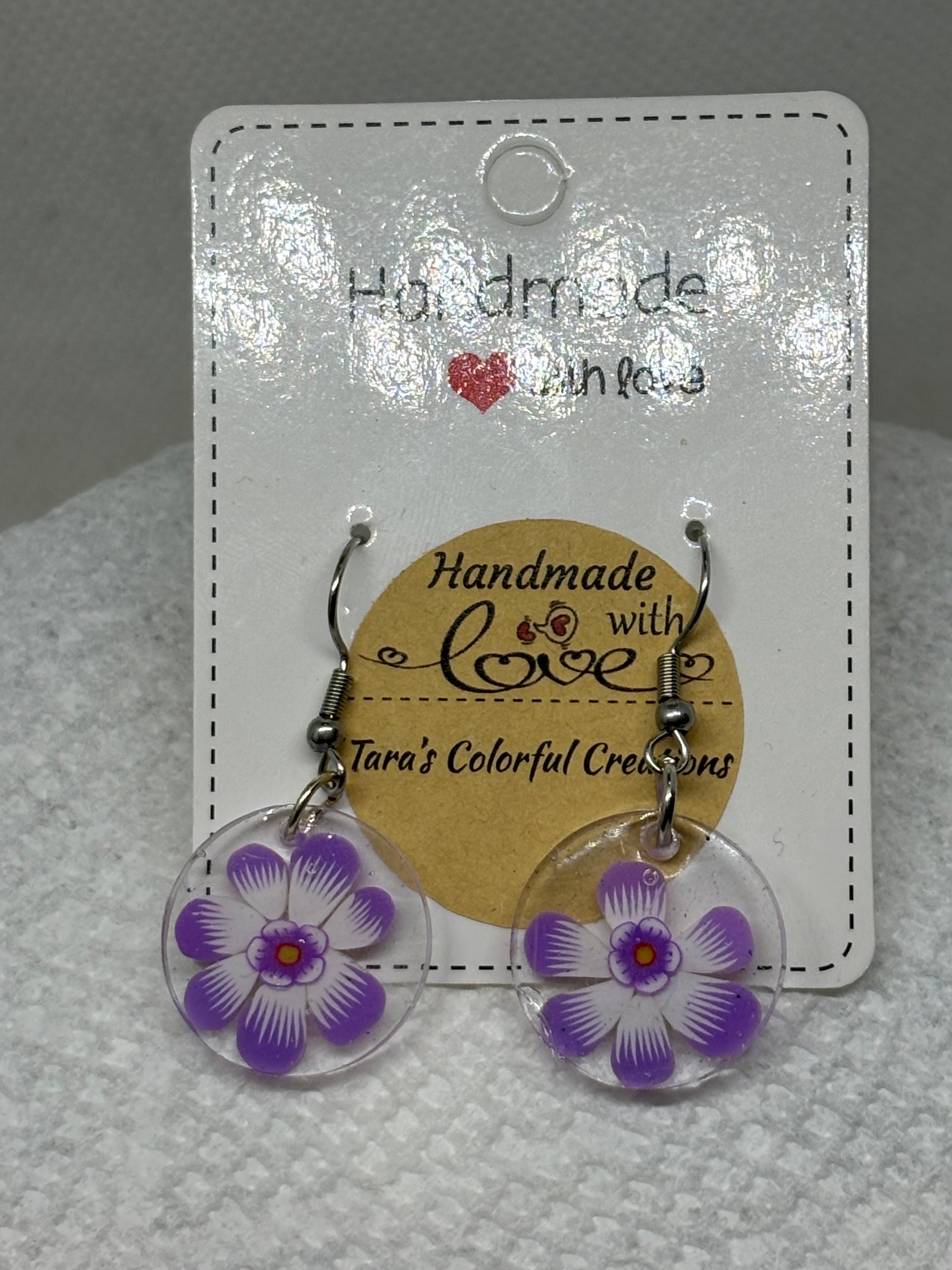 Purple Flower Earrings