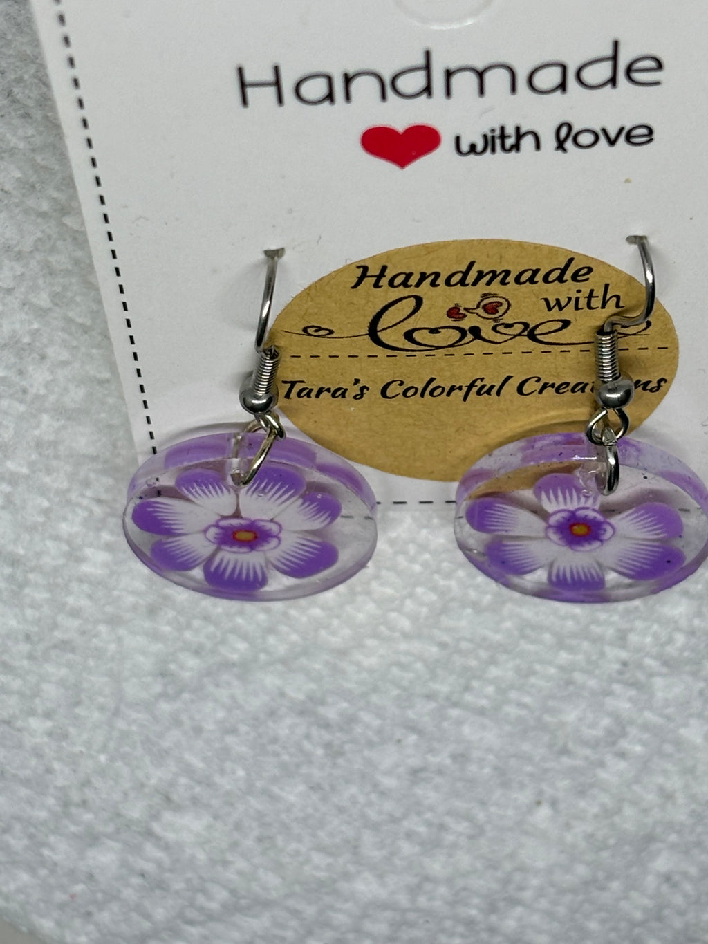Purple Flower Earrings