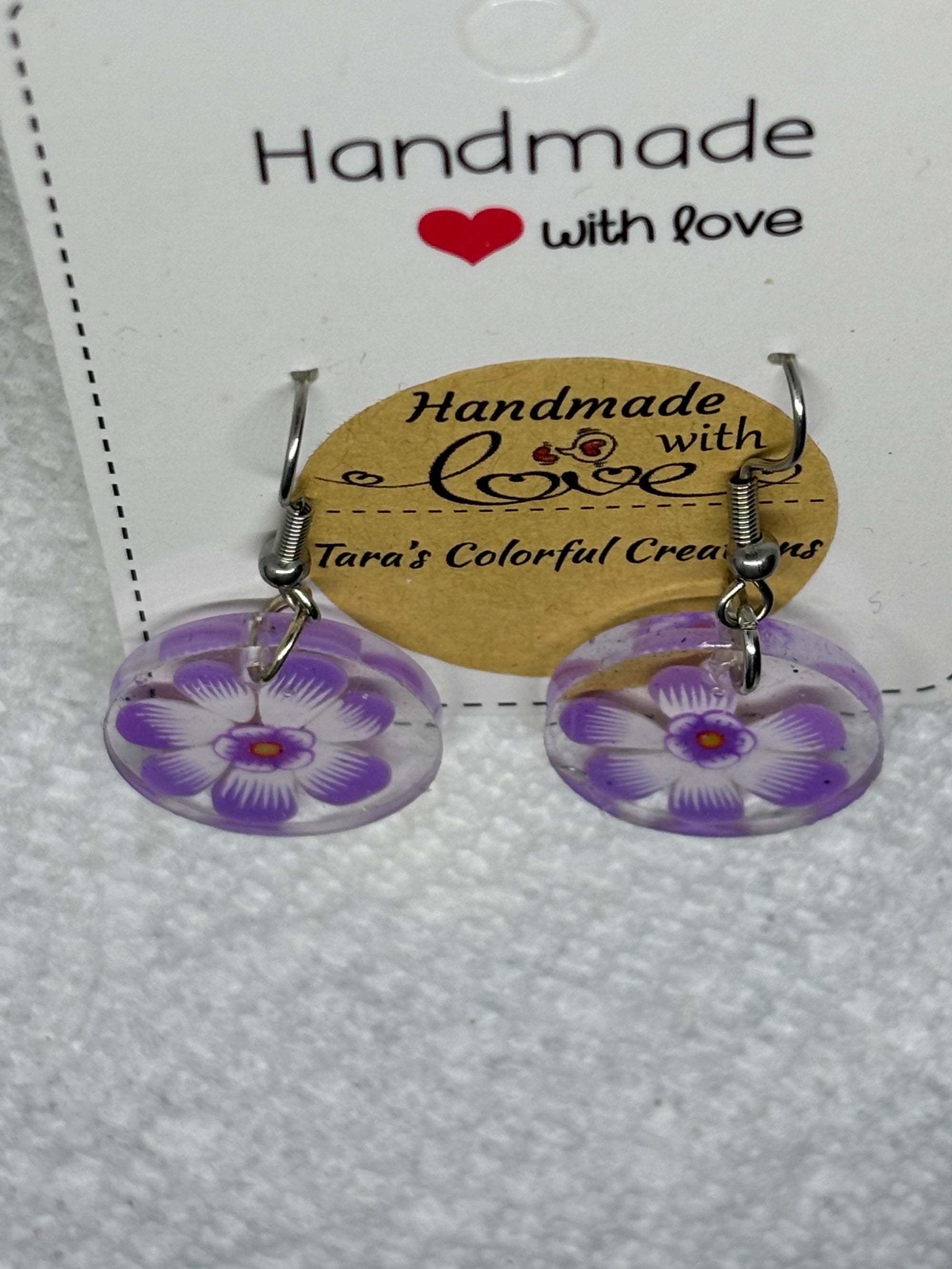 Purple Flower Earrings
